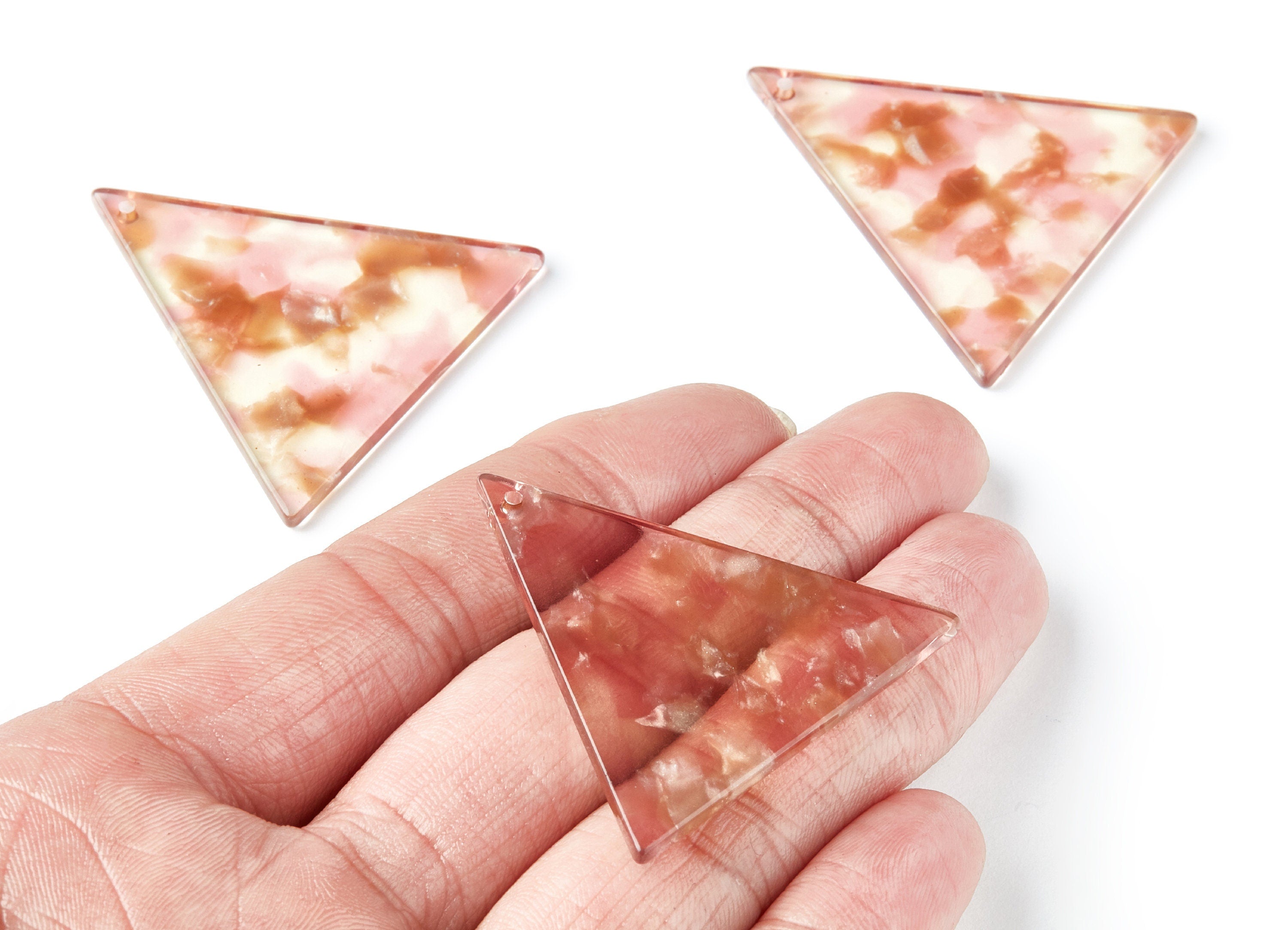 Acetate Triangle Earring Charms - Triangle Pendant - Earring Findings - Jewelry Supplies - Color Code: A45 - 42,23x41,8x2,69mm - AC1350R - DOMEDBAZAAR