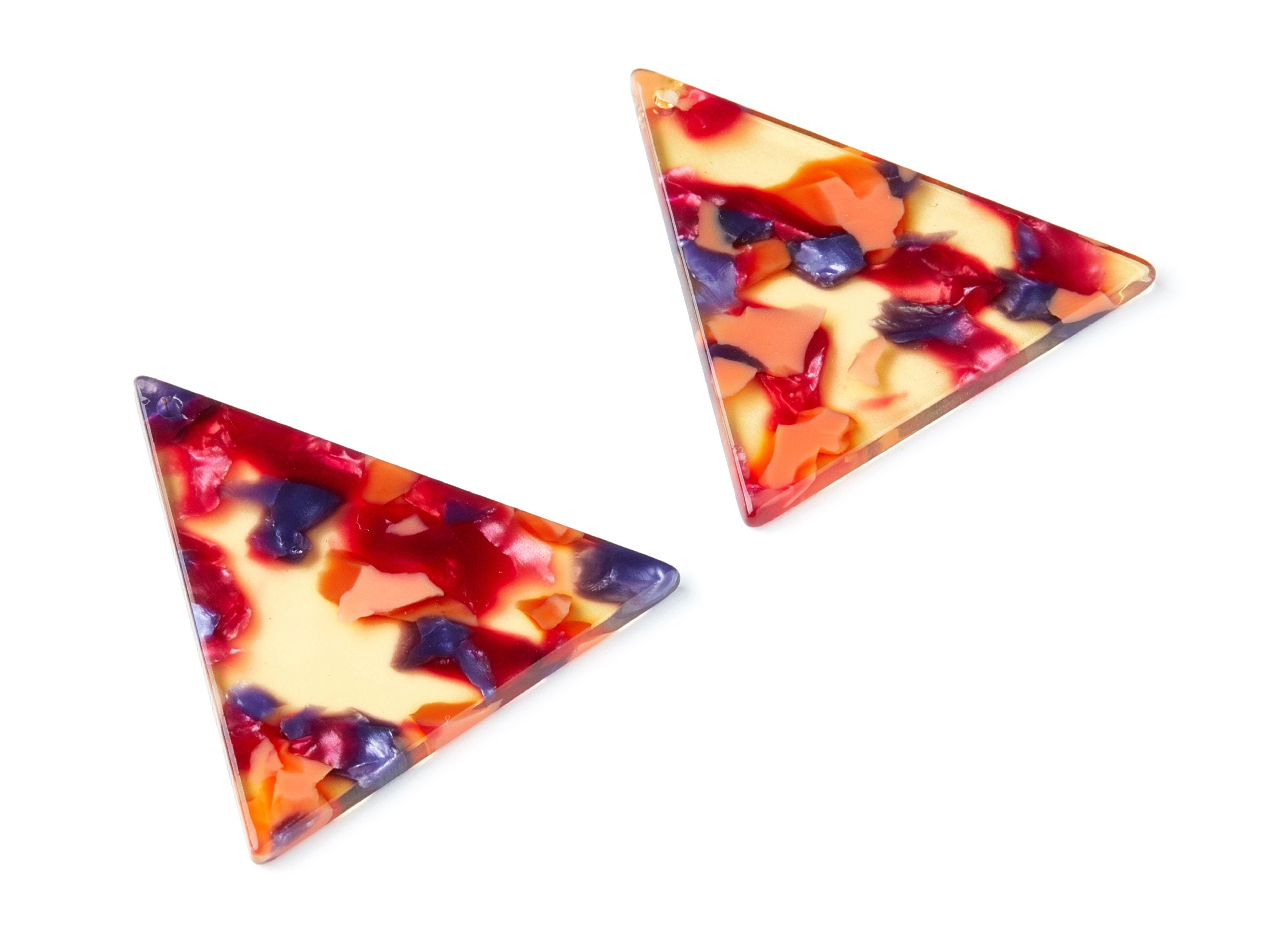 Acetate Triangle Earring Charms - Triangle Pendant - Earring Findings - Jewelry Supplies - Color Code: A44 - 42,23x41,8x2,69mm - AC1350T - DOMEDBAZAAR