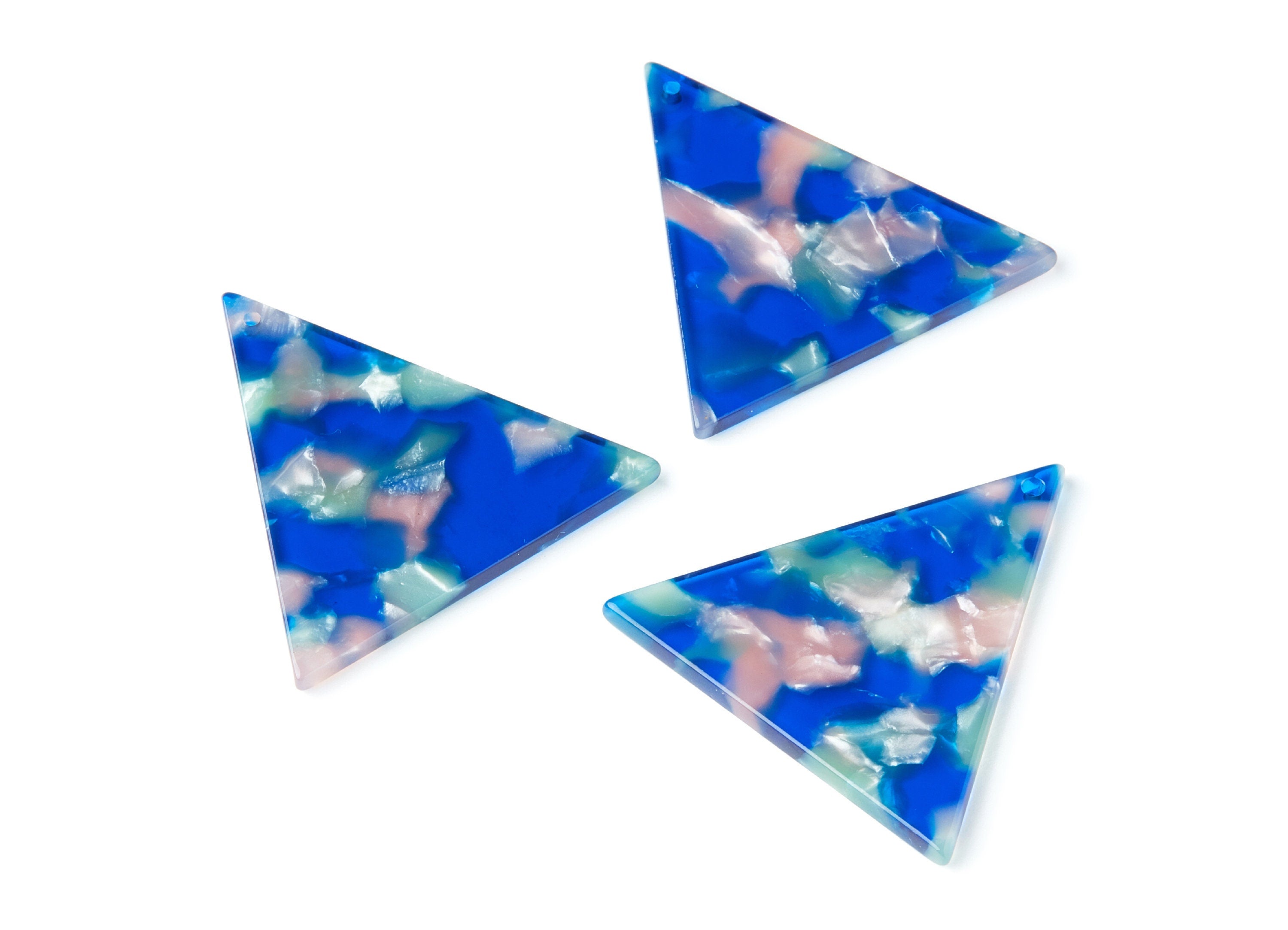 Acetate Triangle Earring Charms - Triangle Pendant - Earring Findings - Jewelry Supplies - Color Code: A37 - 42,23x41,8x2,69mm - AC1350Y - DOMEDBAZAAR