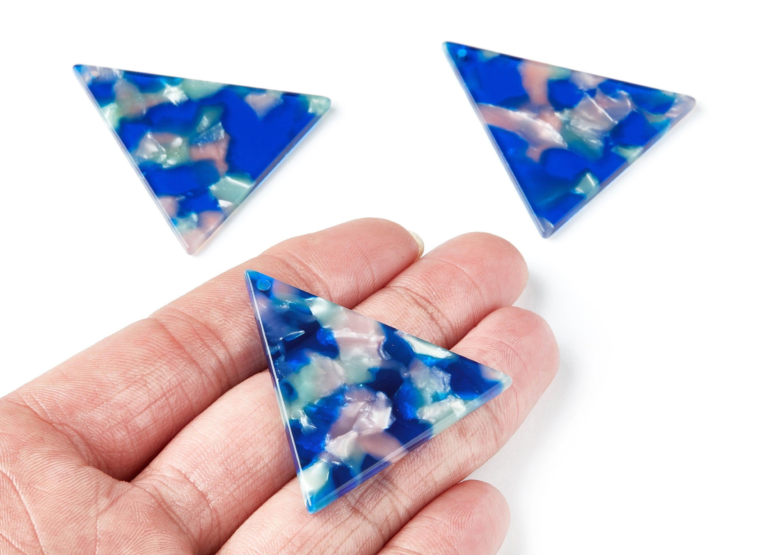 Acetate Triangle Earring Charms - Triangle Pendant - Earring Findings - Jewelry Supplies - Color Code: A37 - 42,23x41,8x2,69mm - AC1350Y - DOMEDBAZAAR
