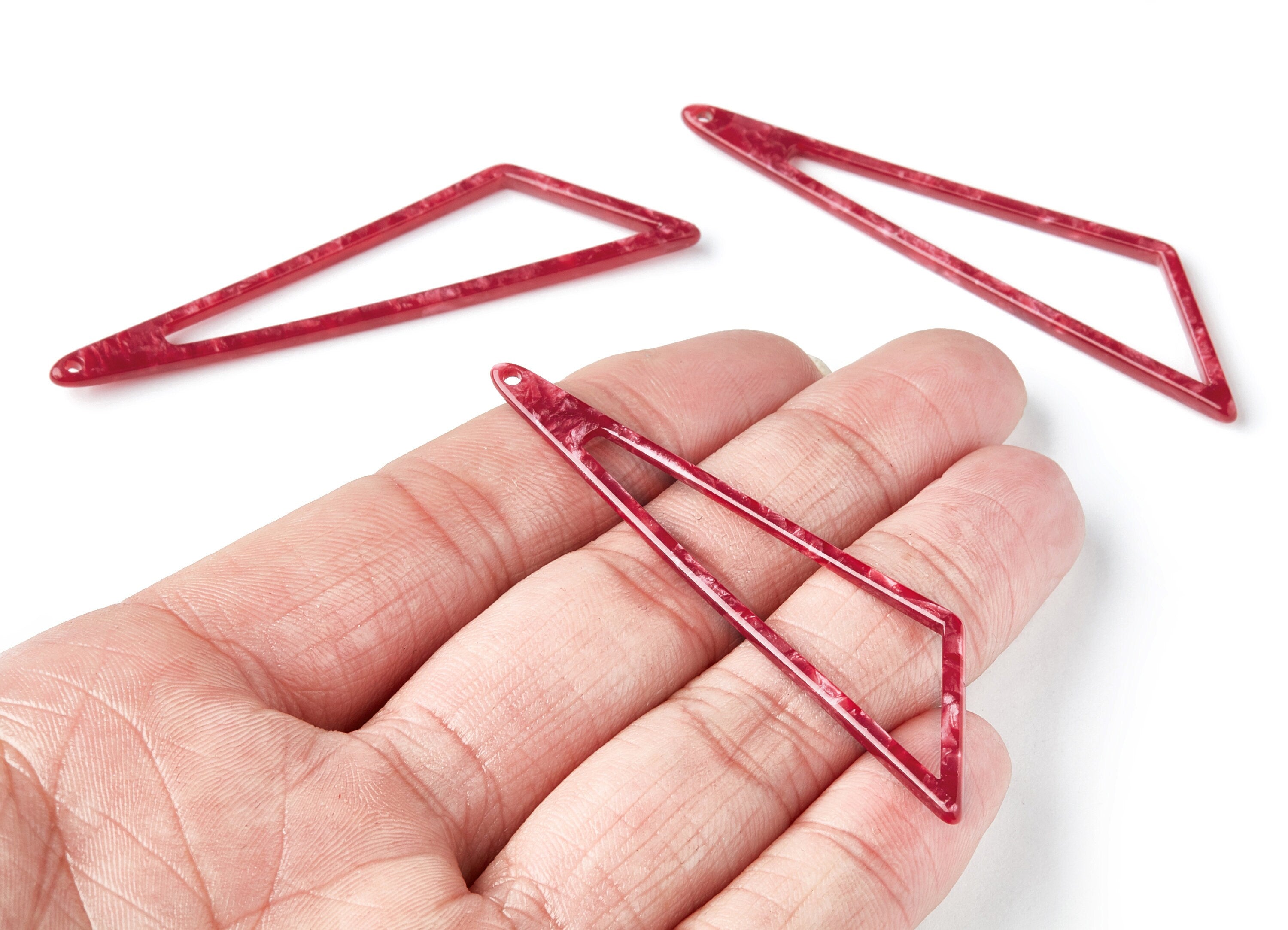 Acetate Triangle Earring Charms - Triangle Pendant - Earring Findings - Jewelry Supplies - Color Code: A47 - 69,12x16,3x2,6mm - AC1357A - DOMEDBAZAAR