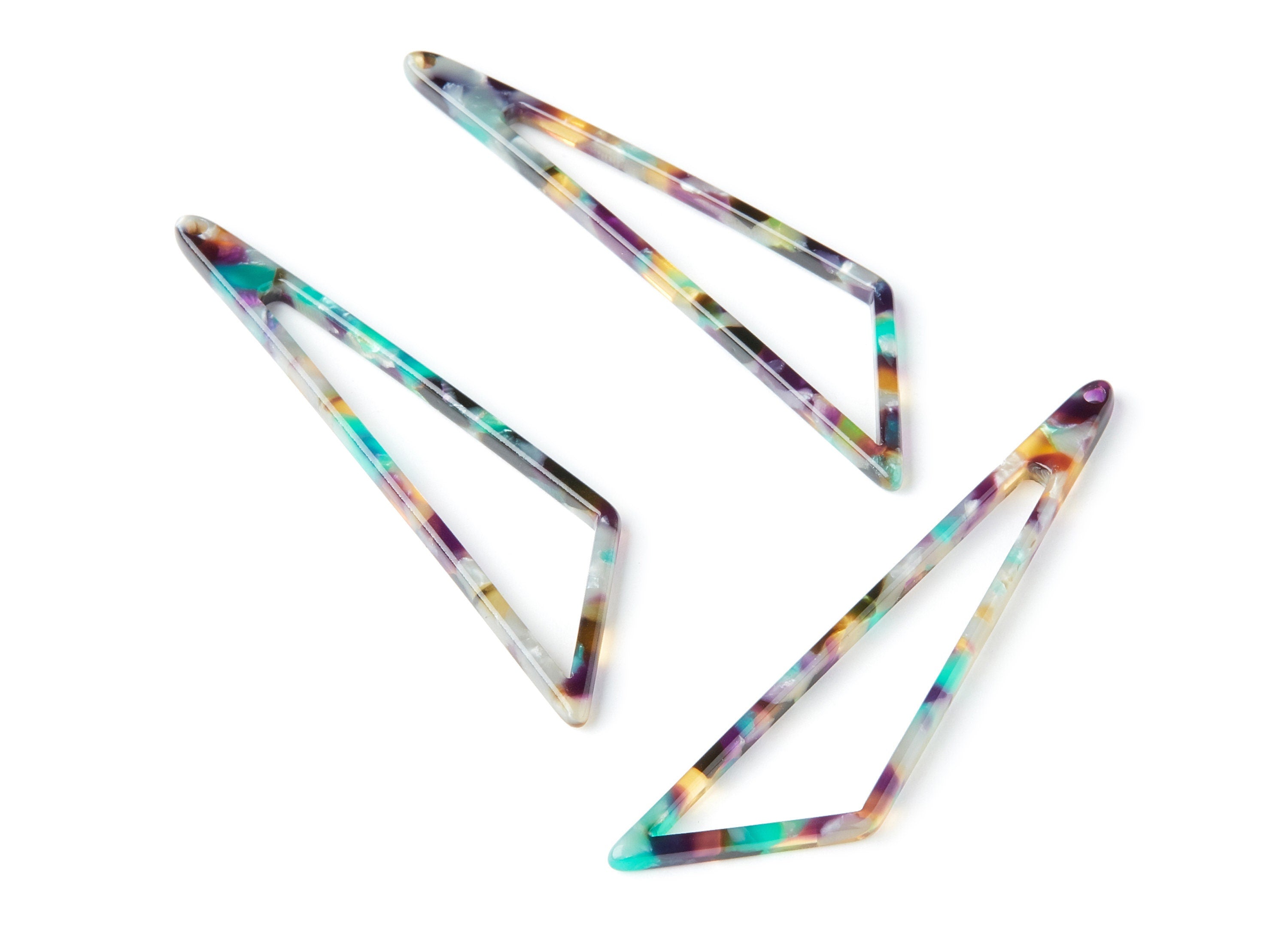 Acetate Triangle Earring Charms - Triangle Pendant - Earring Findings - Jewelry Supplies - Color Code: A50 - 69,12x16,3x2,6mm - AC1357B - DOMEDBAZAAR
