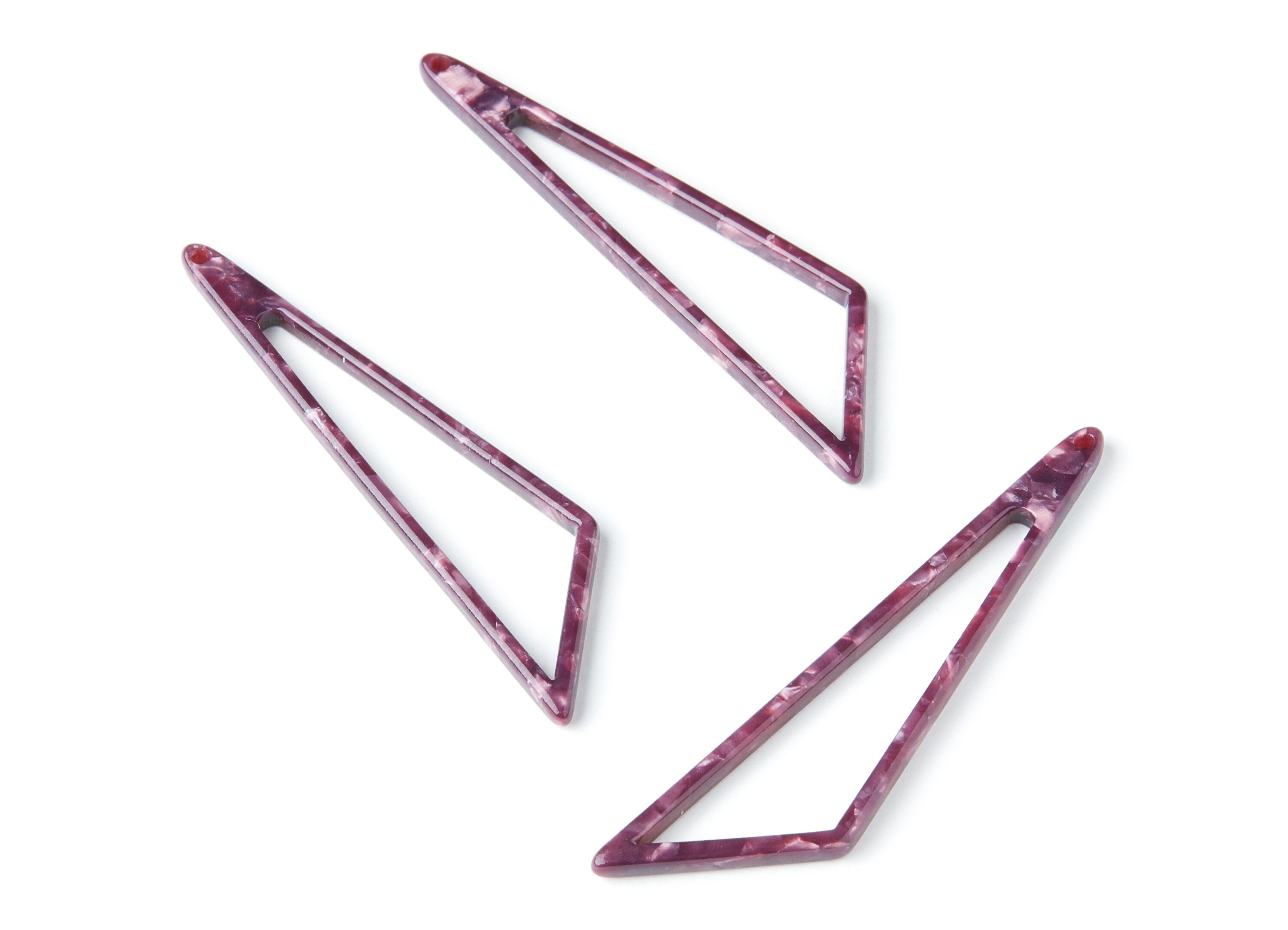Acetate Triangle Earring Charms - Triangle Pendant - Earring Findings - Jewelry Supplies - Color Code: A41 - 69,12x16,3x2,6mm - AC1357E - DOMEDBAZAAR