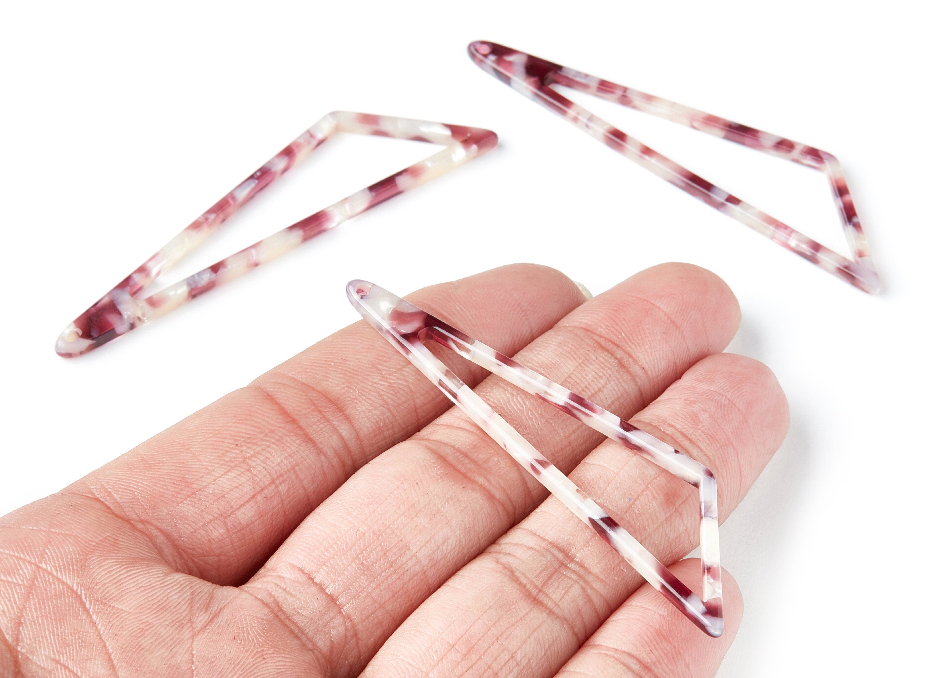 Acetate Triangle Earring Charms - Triangle Pendant - Earring Findings - Jewelry Supplies - Color Code: A42 - 69,12x16,3x2,6mm - AC1357F - DOMEDBAZAAR