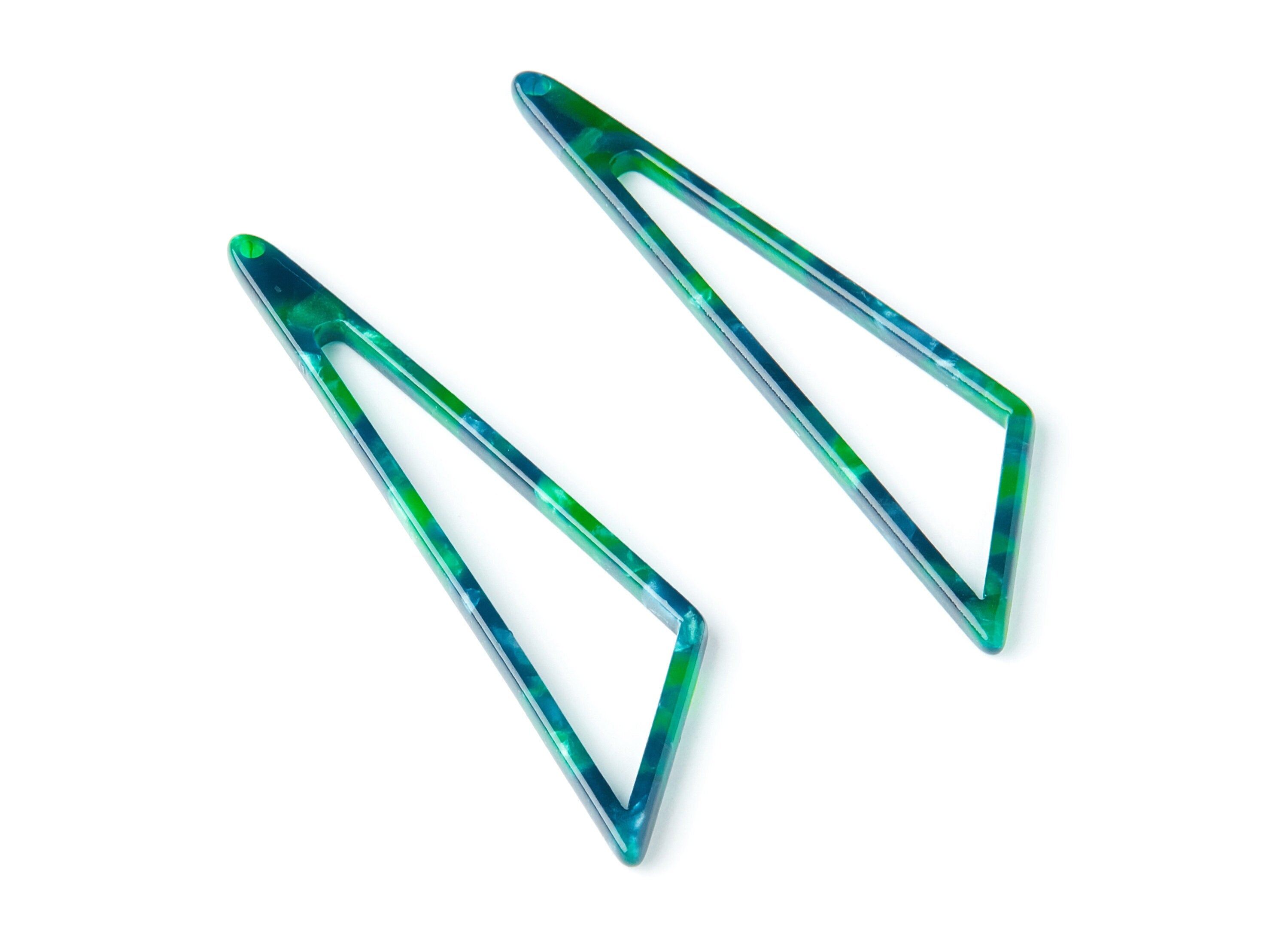 Acetate Triangle Earring Charms - Triangle Pendant - Earring Findings - Jewelry Supplies - Color Code: A13 - 69,12x16,3x2,6mm - AC1357H - DOMEDBAZAAR