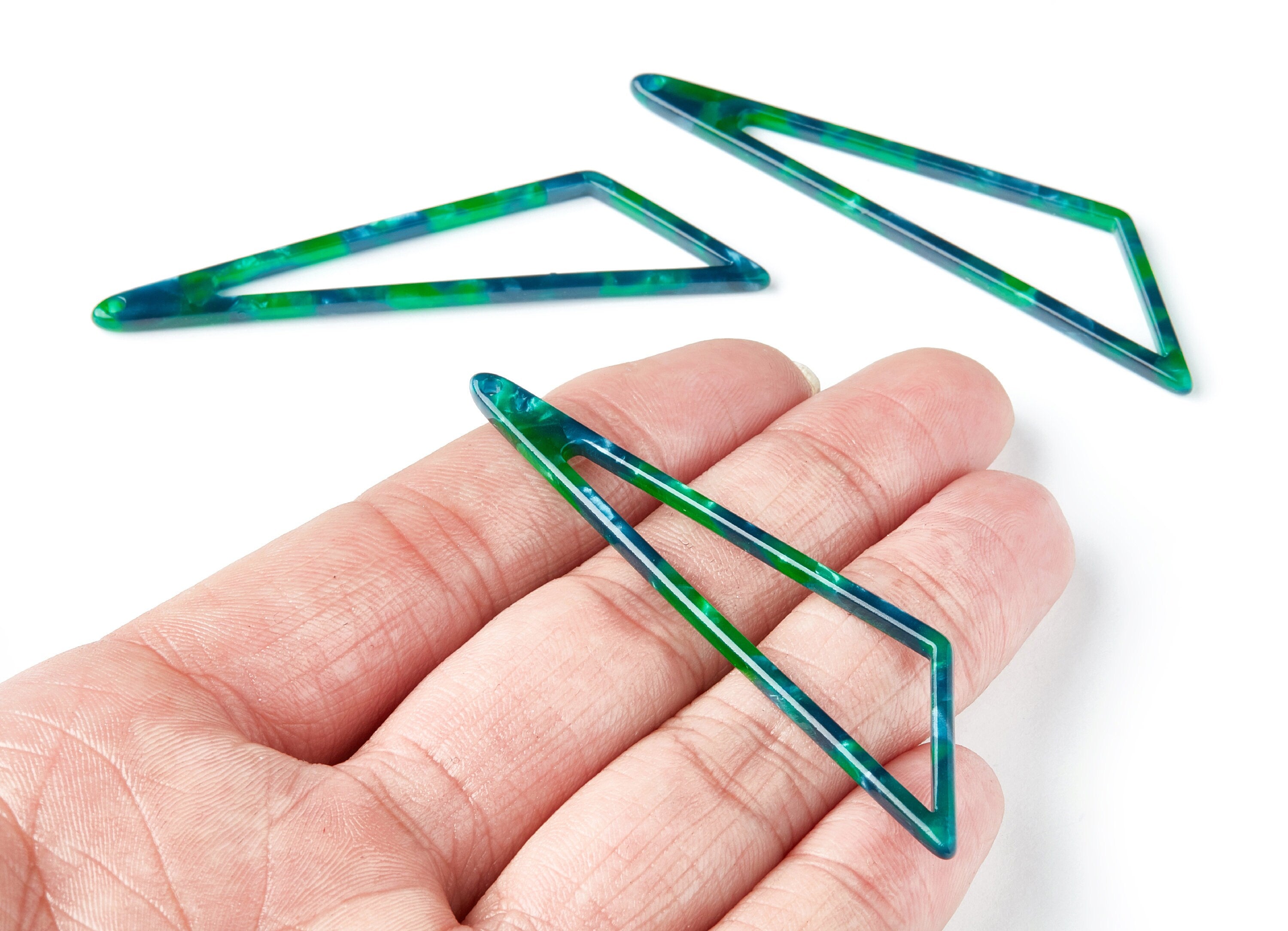 Acetate Triangle Earring Charms - Triangle Pendant - Earring Findings - Jewelry Supplies - Color Code: A13 - 69,12x16,3x2,6mm - AC1357H - DOMEDBAZAAR