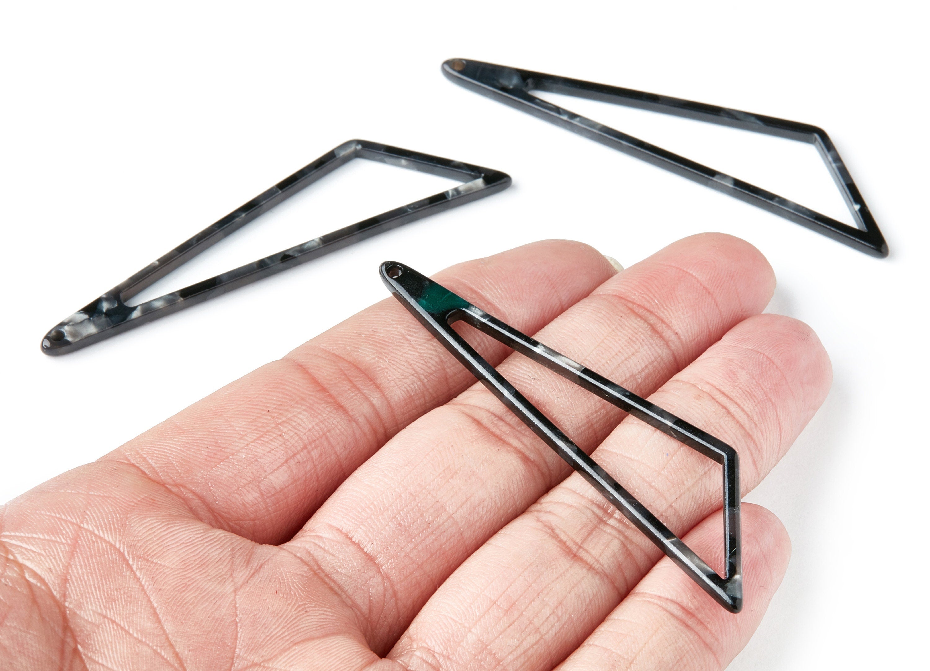 Acetate Triangle Earring Charms - Triangle Pendant - Earring Findings - Jewelry Supplies - Color Code: A48 - 69,12x16,3x2,6mm - AC1357J - DOMEDBAZAAR