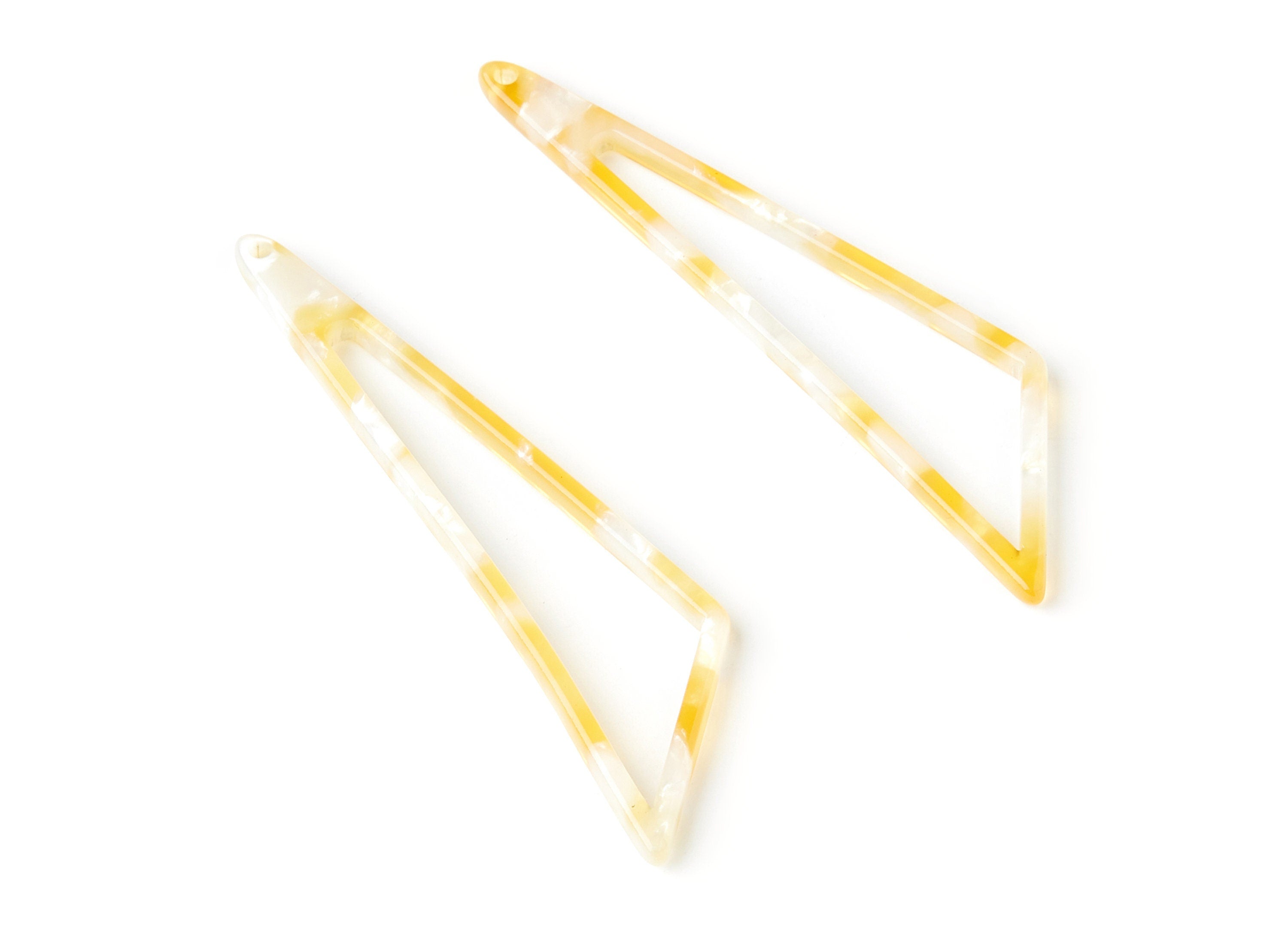 Acetate Triangle Earring Charms - Triangle Pendant - Earring Findings - Jewelry Supplies - Color Code: A43 - 69,12x16,3x2,6mm - AC1357N - DOMEDBAZAAR