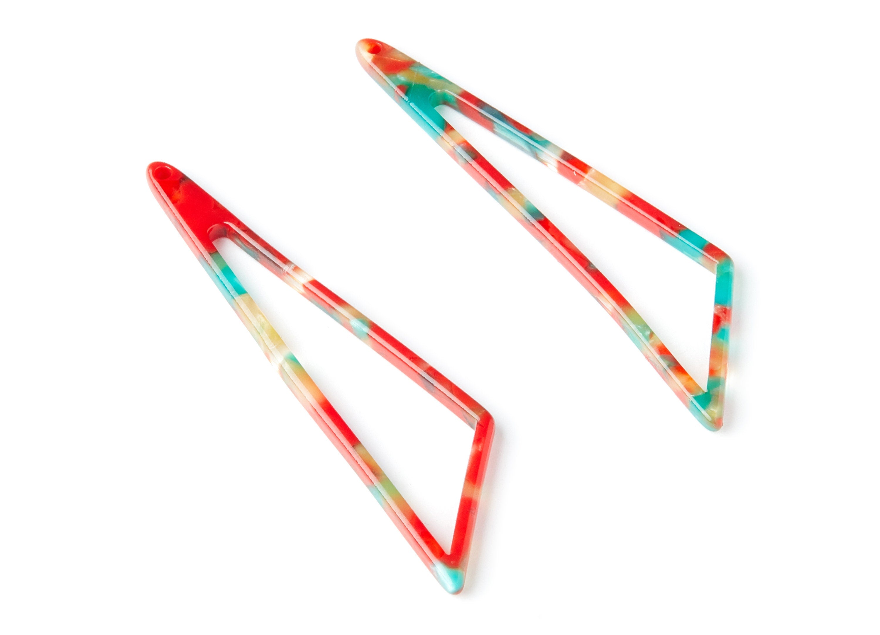 Acetate Triangle Earring Charms - Triangle Pendant - Earring Findings - Jewelry Supplies - Color Code: A46 - 69,12x16,3x2,6mm - AC1357T - DOMEDBAZAAR