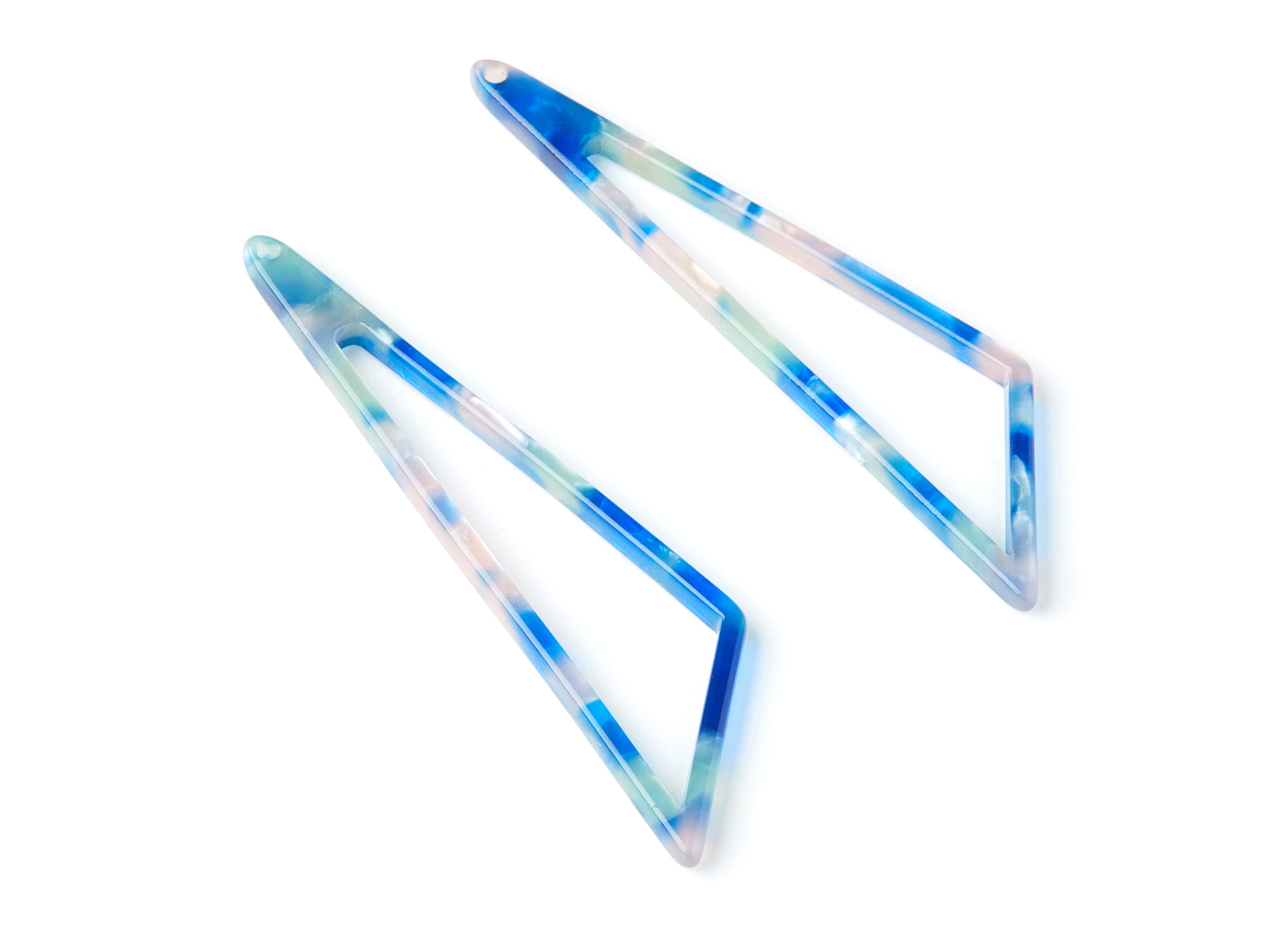 Acetate Triangle Earring Charms - Triangle Pendant - Earring Findings - Jewelry Supplies - Color Code: A37 - 69,12x16,3x2,6mm - AC1357U - DOMEDBAZAAR