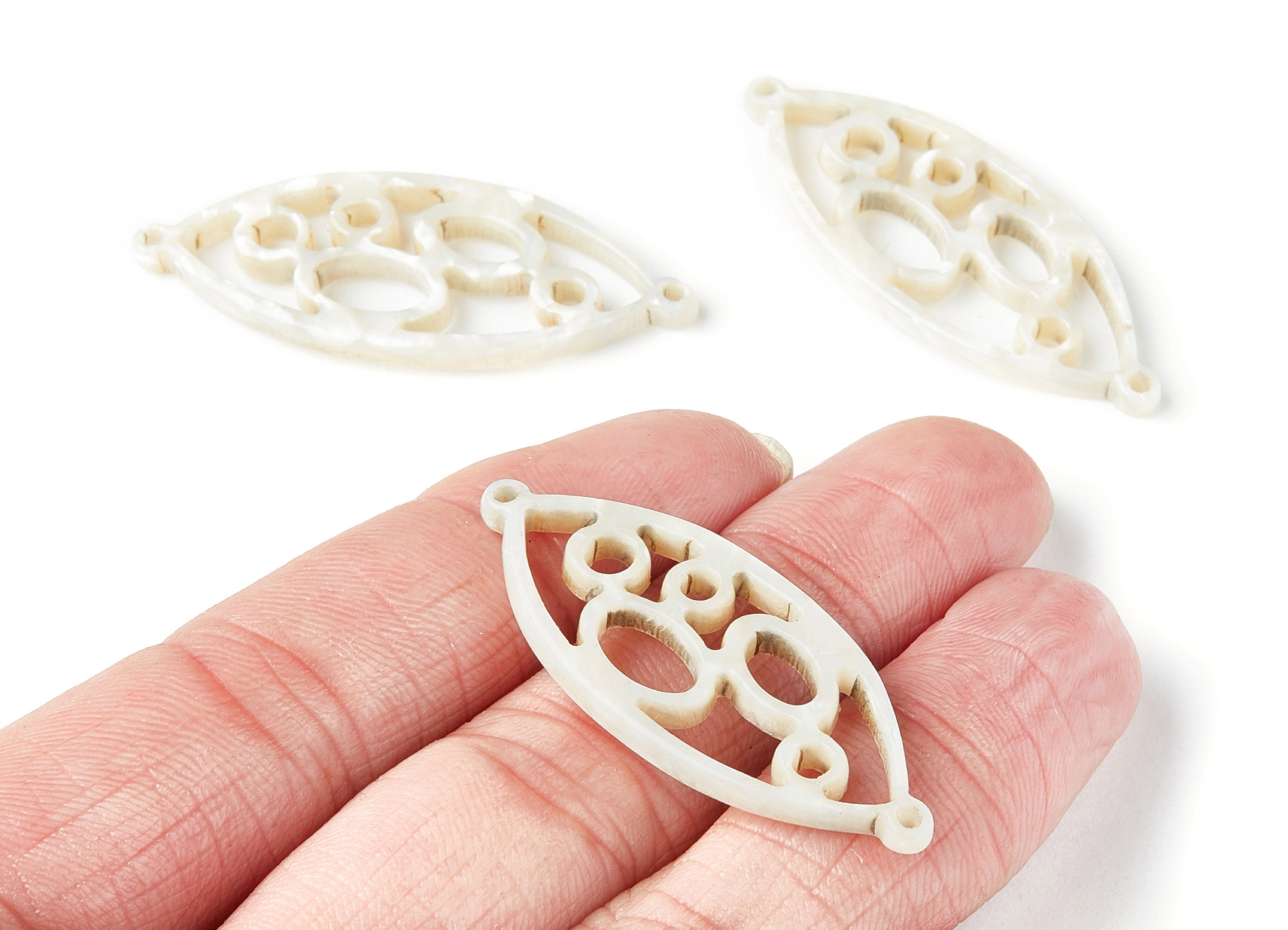 Acetate Leaf Earring Charms - Leaf Shaped Pendant - Earring Findings - Jewelry Supplies - 43.78x18x2.84mm - AC1372V - DOMEDBAZAAR