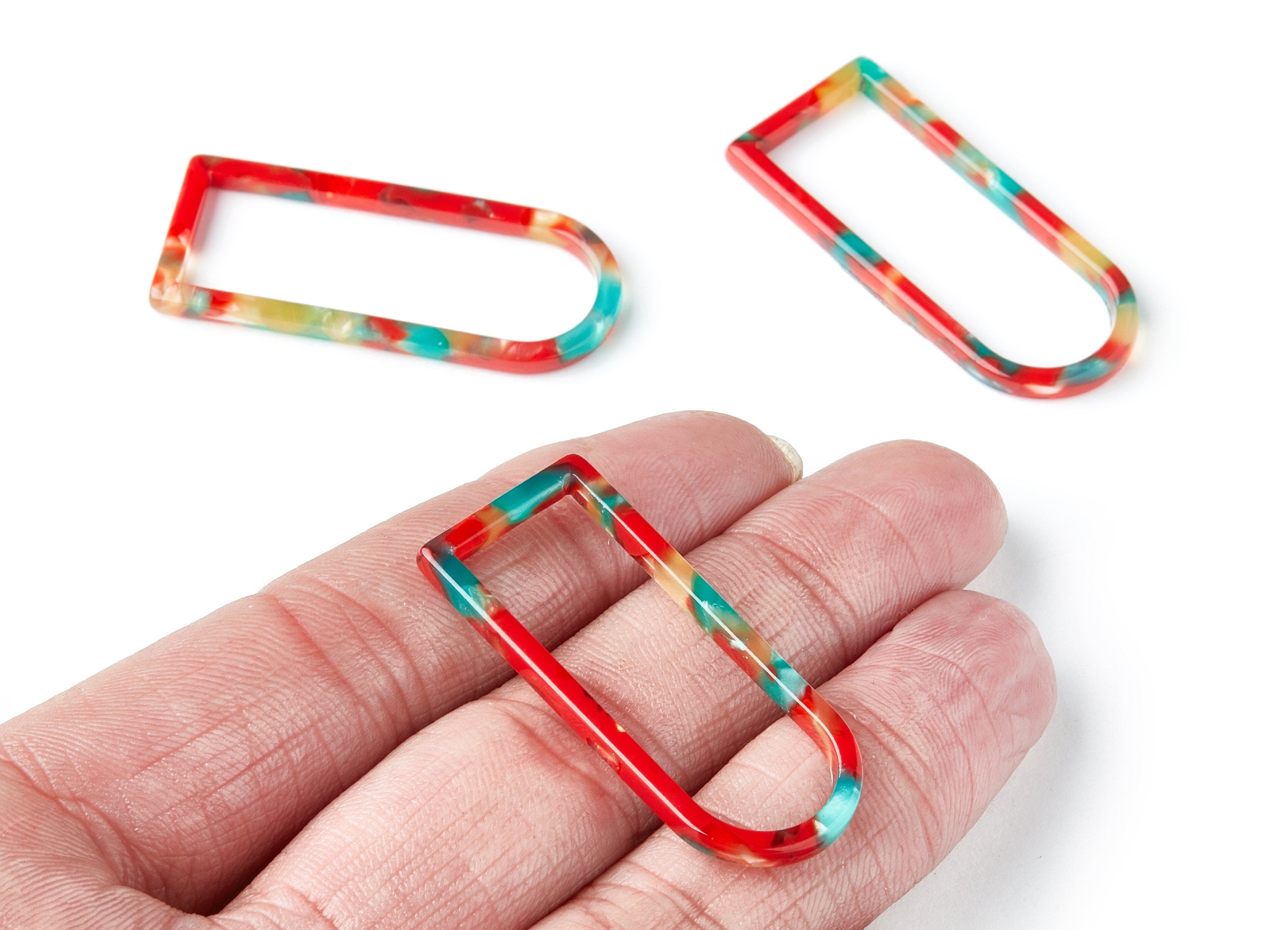 Acetate Geometric Earring Charms - Geometric Pendant - Earring Findings - Jewelry Supplies - Color Code: A46 - 41.5x17.69x2.66mm - AC1362H - DOMEDBAZAAR