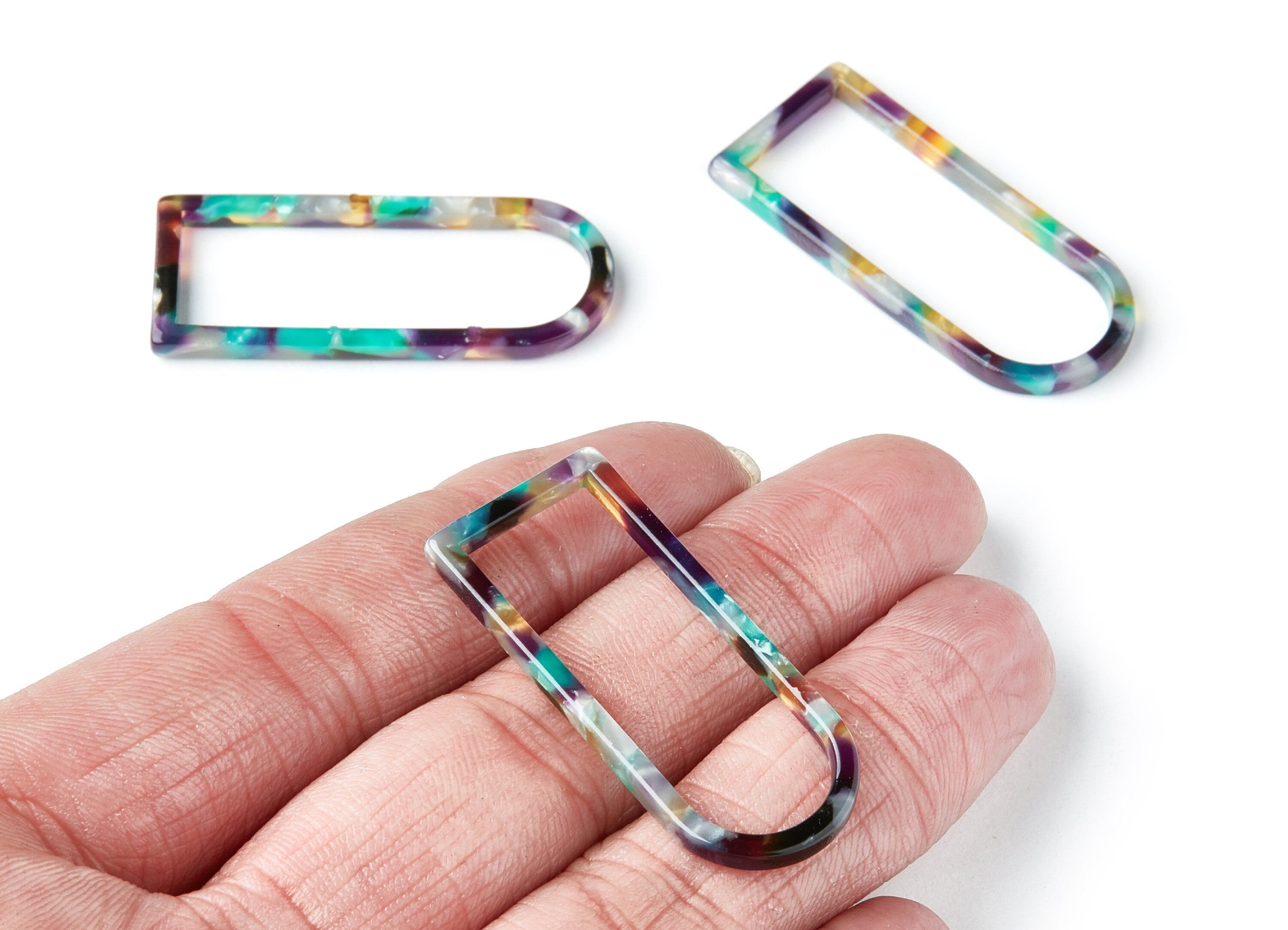 Acetate Geometric Earring Charms - Geometric Pendant - Earring Findings - Jewelry Supplies - 41.5x17.69x2.66mm - AC1362M - DOMEDBAZAAR
