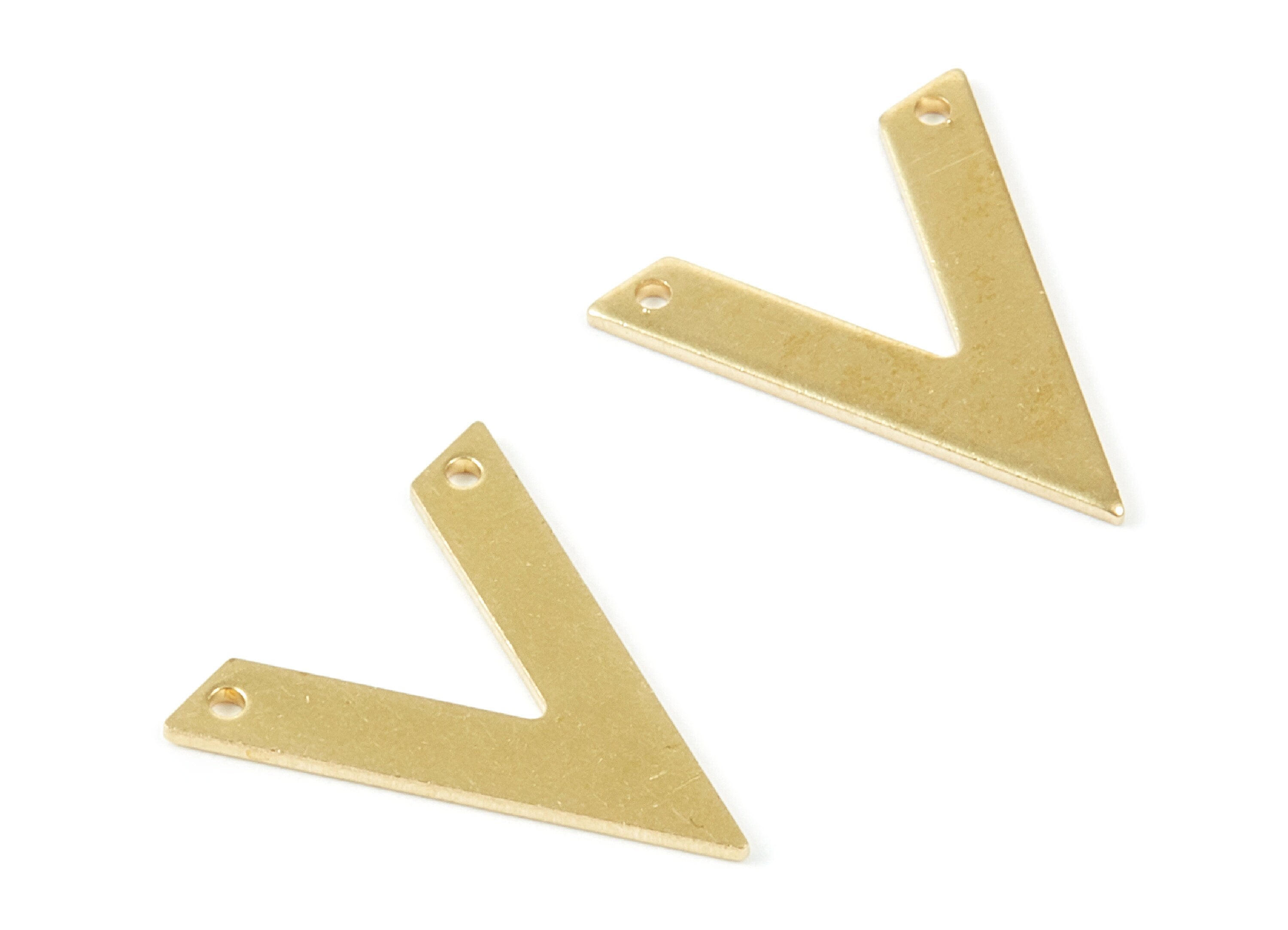 Brass V Charms - V Shaped Raw Brass Charms Connector With 2 Holes - Jewelry Supplies - 20x18.28x0.98mm- PP1801 - DOMEDBAZAAR