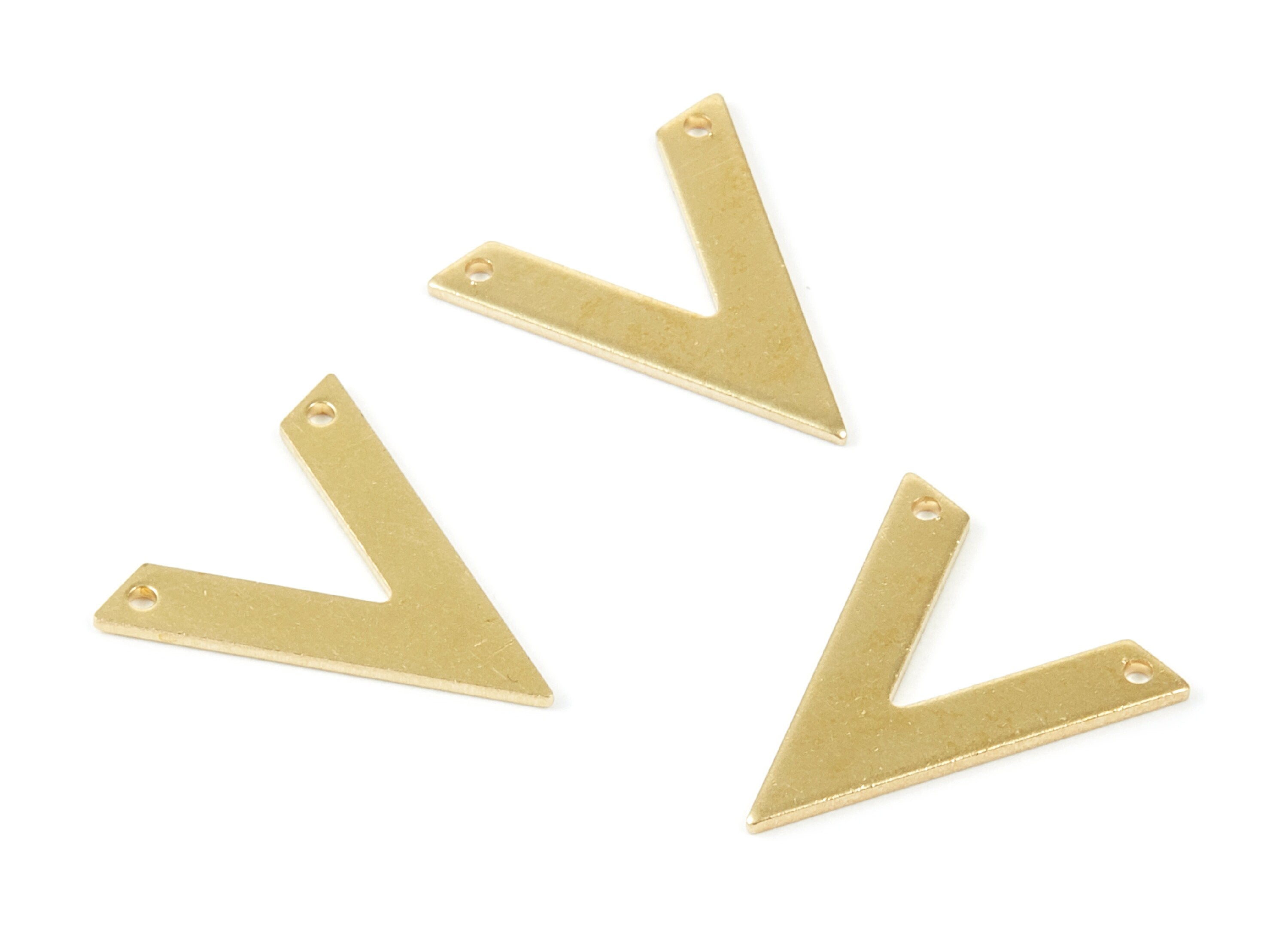 Brass V Charms - V Shaped Raw Brass Charms Connector With 2 Holes - Jewelry Supplies - 20x18.28x0.98mm- PP1801 - DOMEDBAZAAR