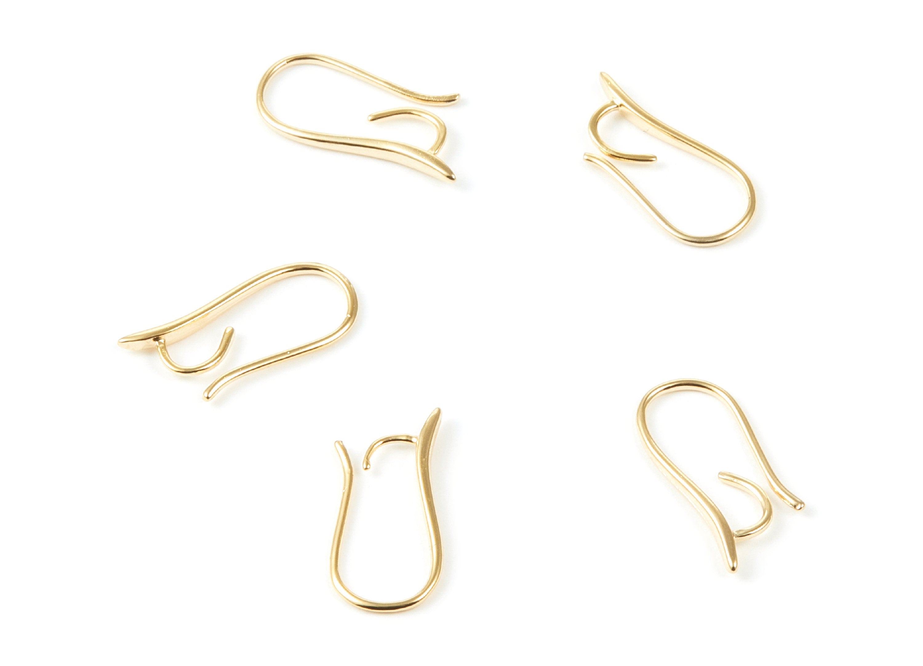 Brass Earring Wires - Brass Earring Hooks - 18K Real Gold Plated Brass Ear Wire - Jewelry Supplies - 14,9x7,9x1,57mm - RGP1029 - DOMEDBAZAAR
