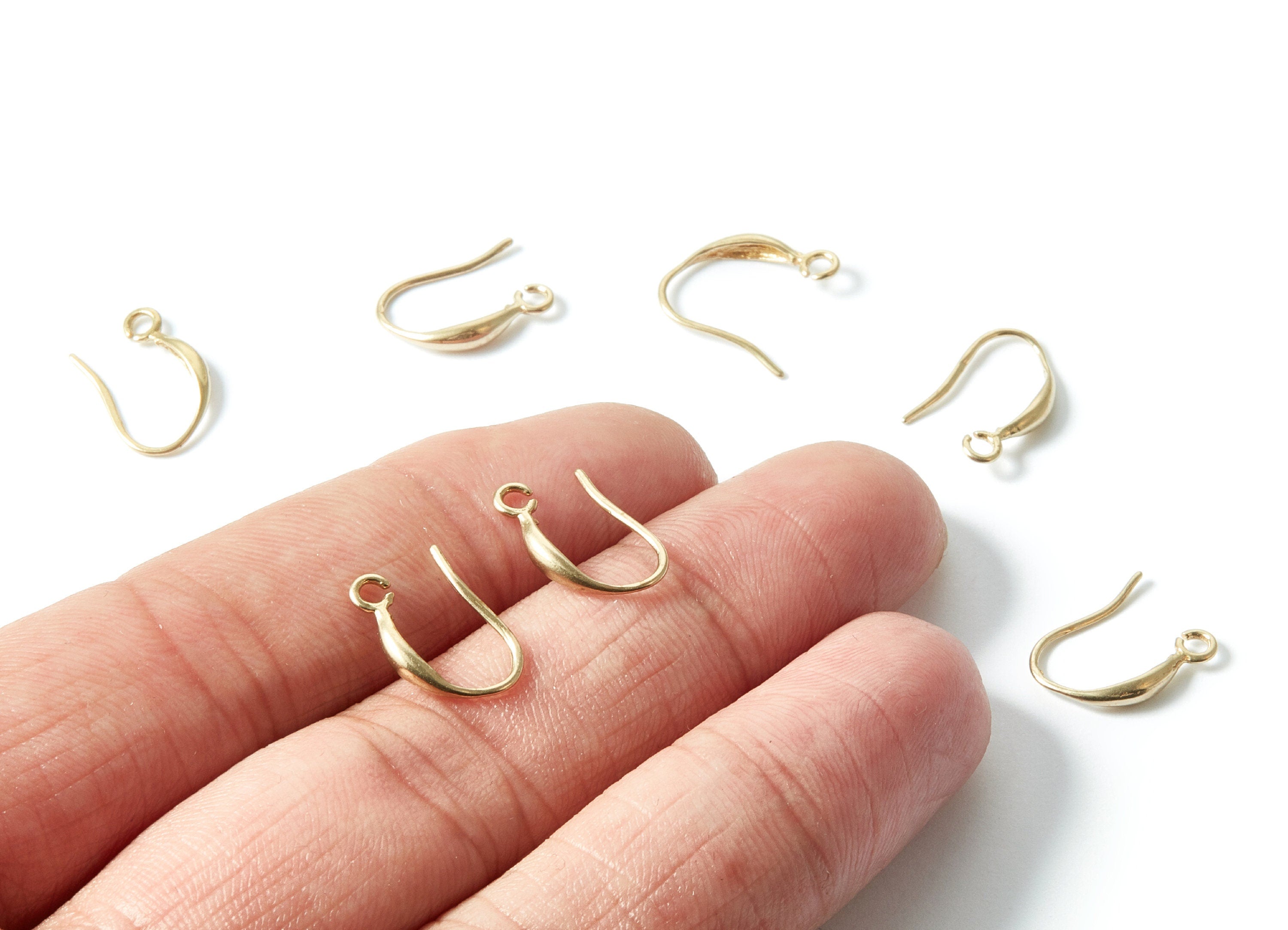 Brass Earring Wires - Brass Earring Hooks - Raw Brass Ear Wire - Jewelry Supplies - 14,8x9,85x2,31mm - PP1540 - DOMEDBAZAAR