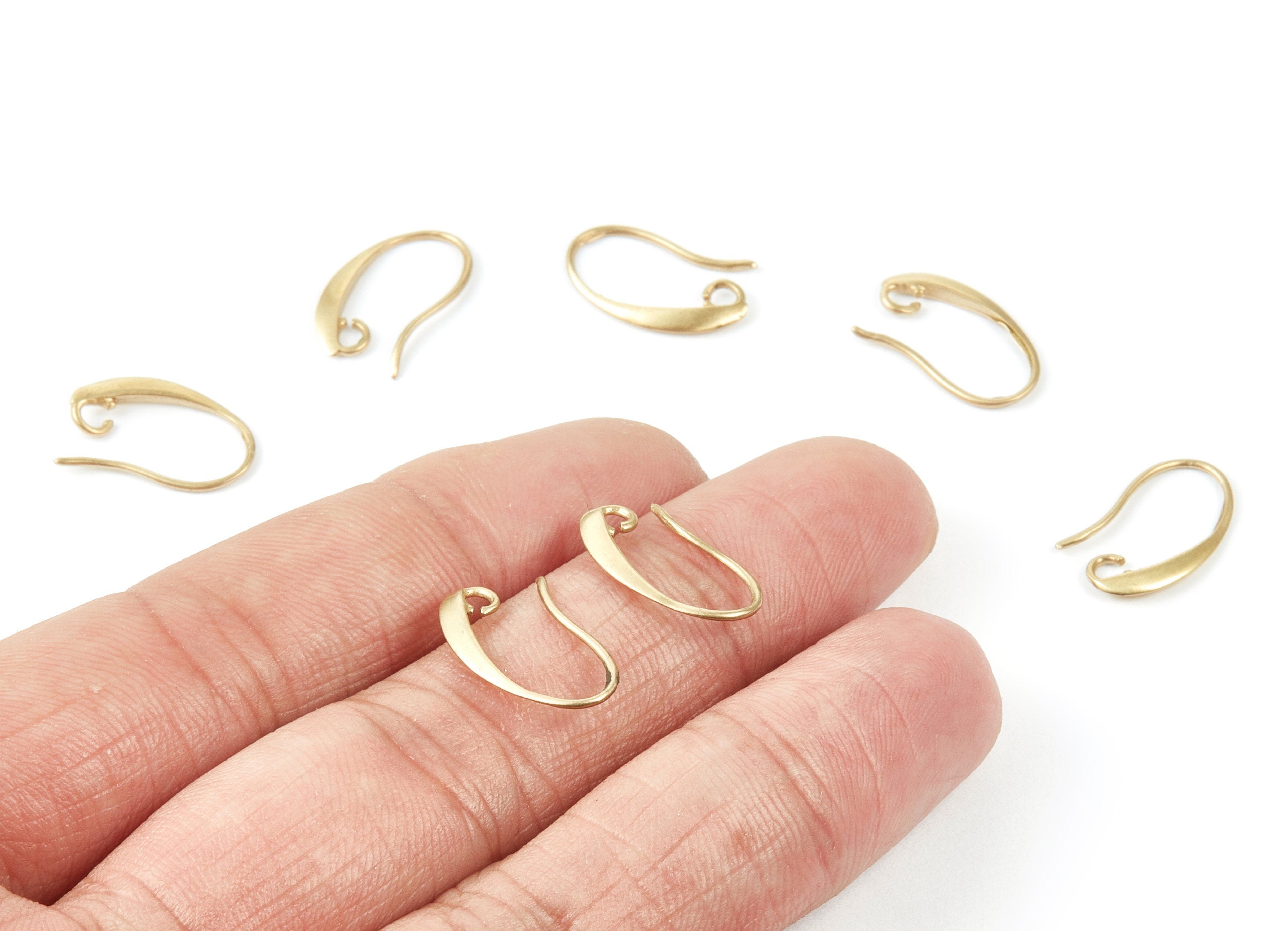 Brass Earring Wires - Brass Earring Hooks - Copper Ear Wire - Jewelry Supplies - 17,16x10,78x1,46mm - PP1541 - DOMEDBAZAAR