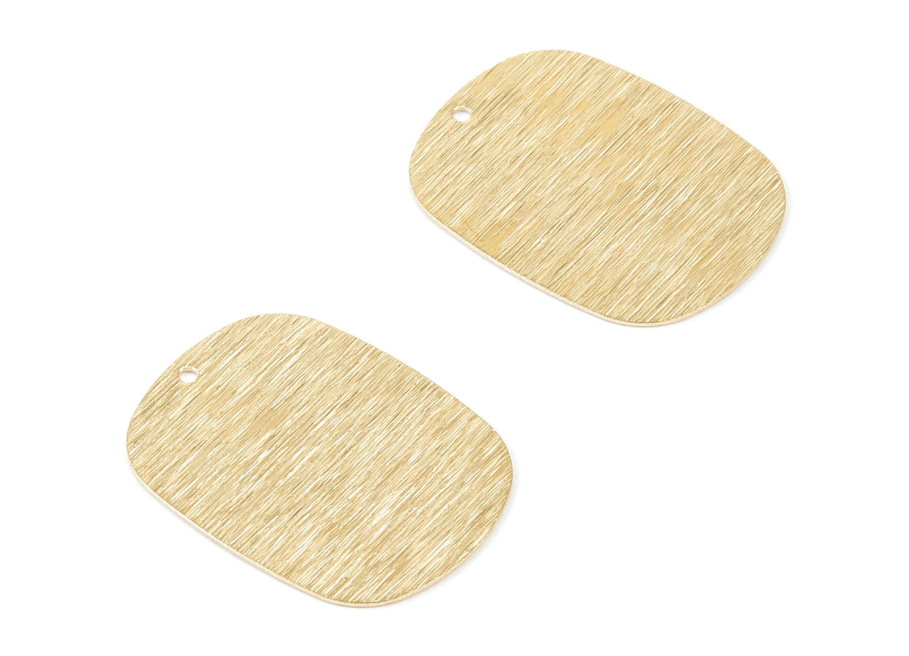 Brass Textured Oval Charms - Textured Oval Shaped Raw Brass Pedants - Earring Findings - Jewelry Supplies - 27x20,54x0,52mm - PP1987 - DOMEDBAZAAR