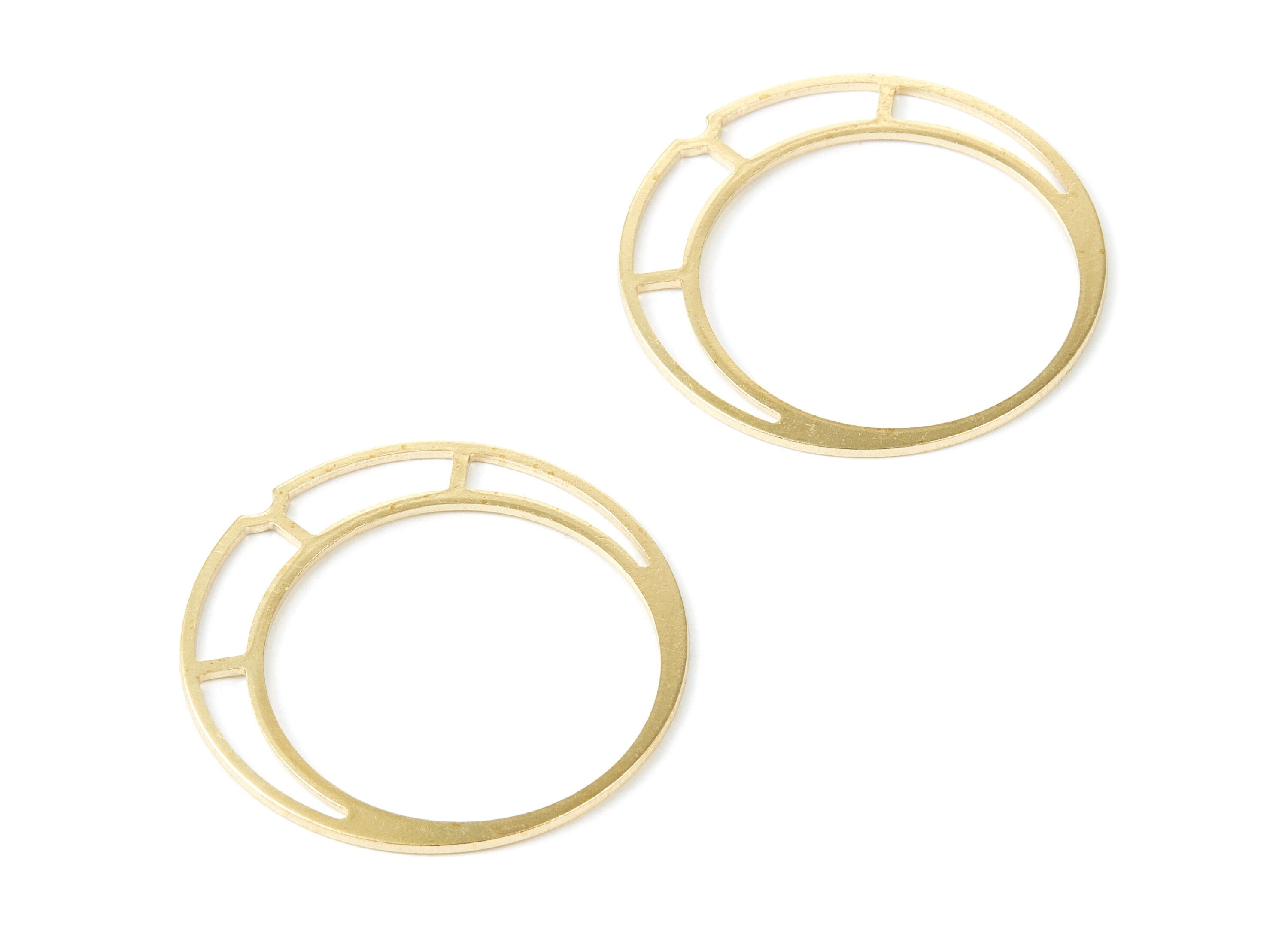 Brass Circle Charms - Circle Shaped Raw Brass Pendant - Earring Findings - Jewelry Supplies - 38.75x38.75x1mm - PP2066 - DOMEDBAZAAR