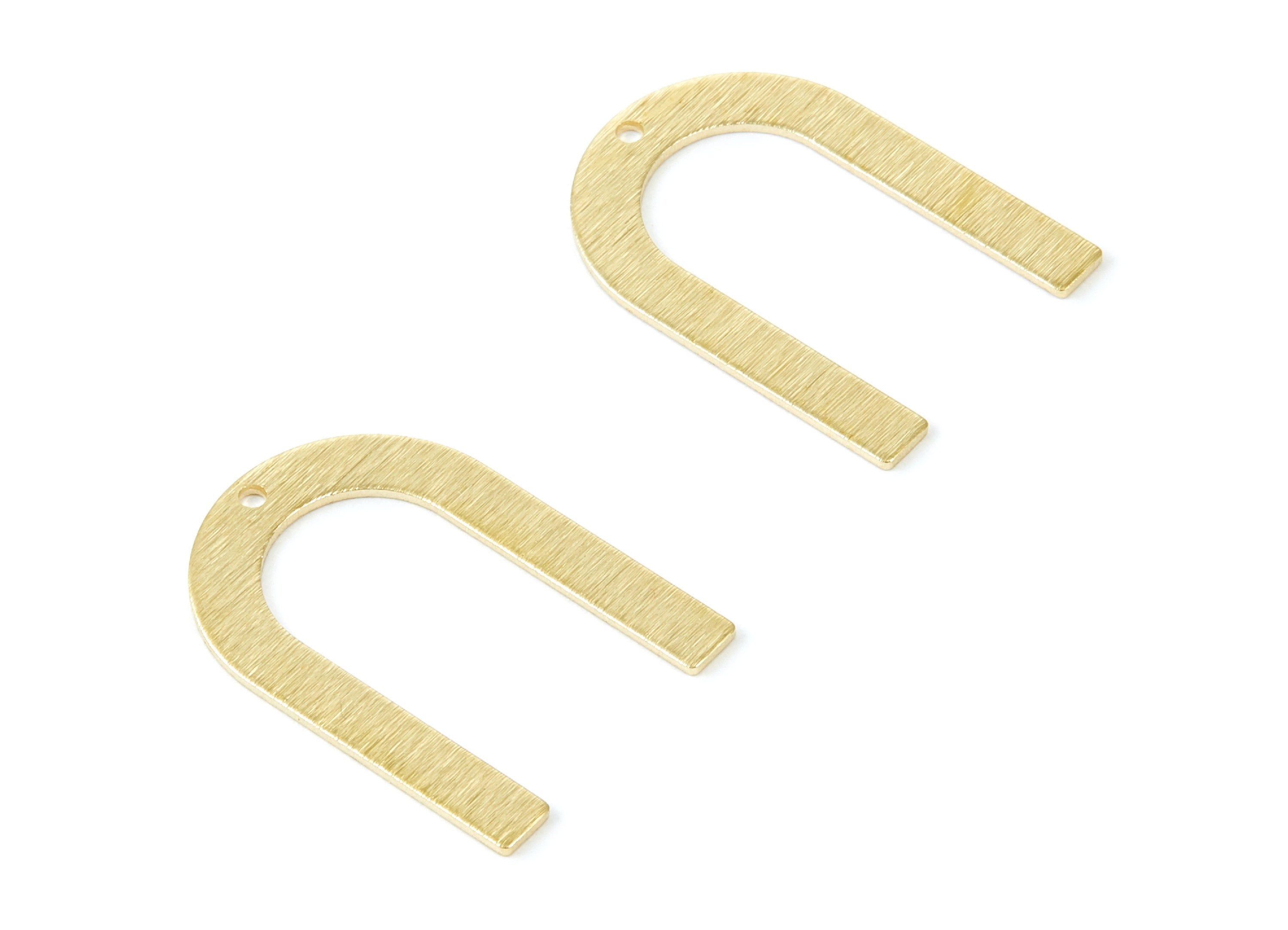 Brass Textured U Charms - Textured U Shaped Raw Brass pendant - Jewelry Supplies - 28x20x0,95mm - PP1915 - DOMEDBAZAAR