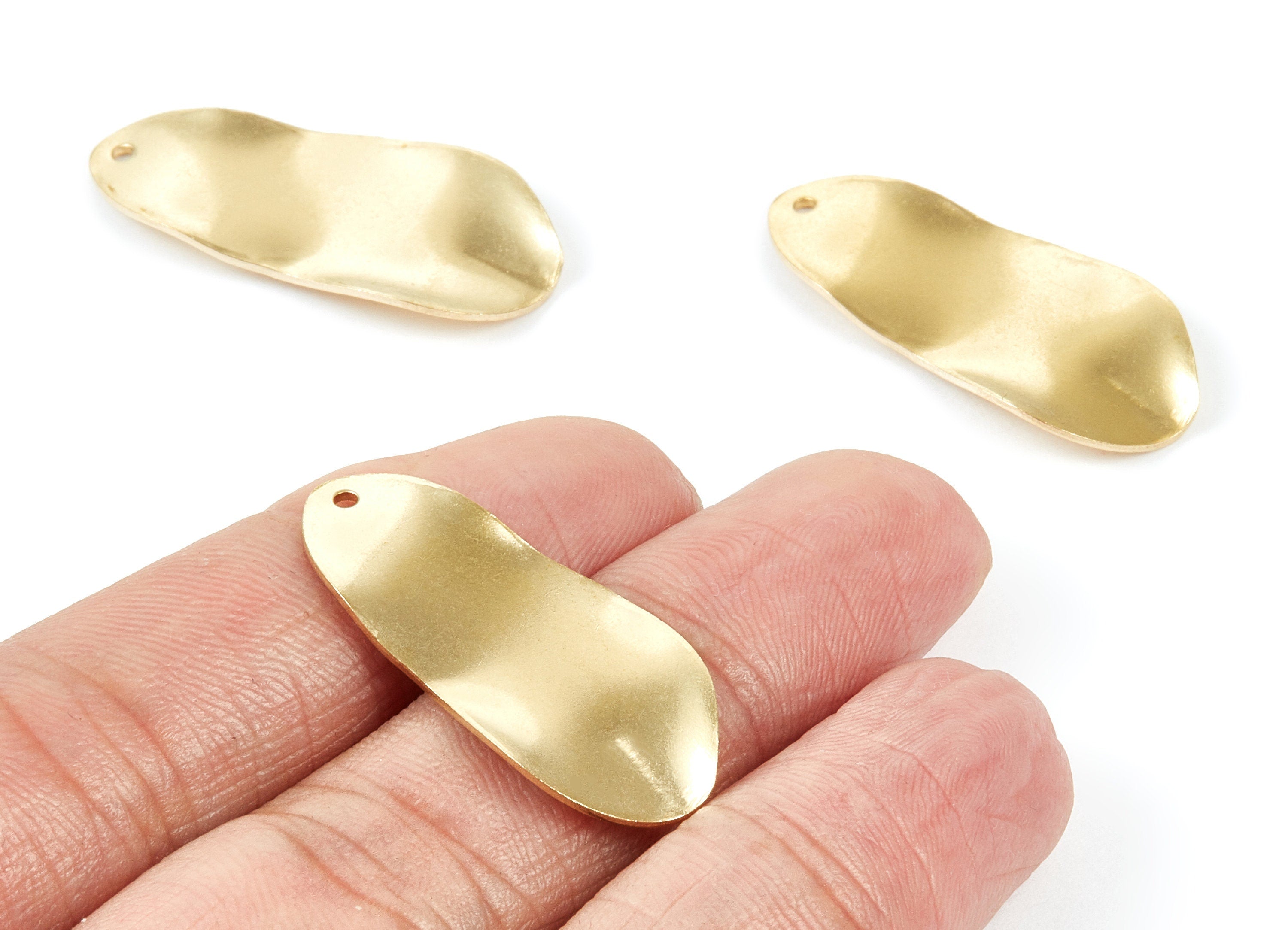 Personalized stamping blank - Brass Irregular Charms - Irregular Oval Shaped Raw Brass Pendants - Earring Findings - 32,5x15x0,8mm - PP1848 - DOMEDBAZAAR