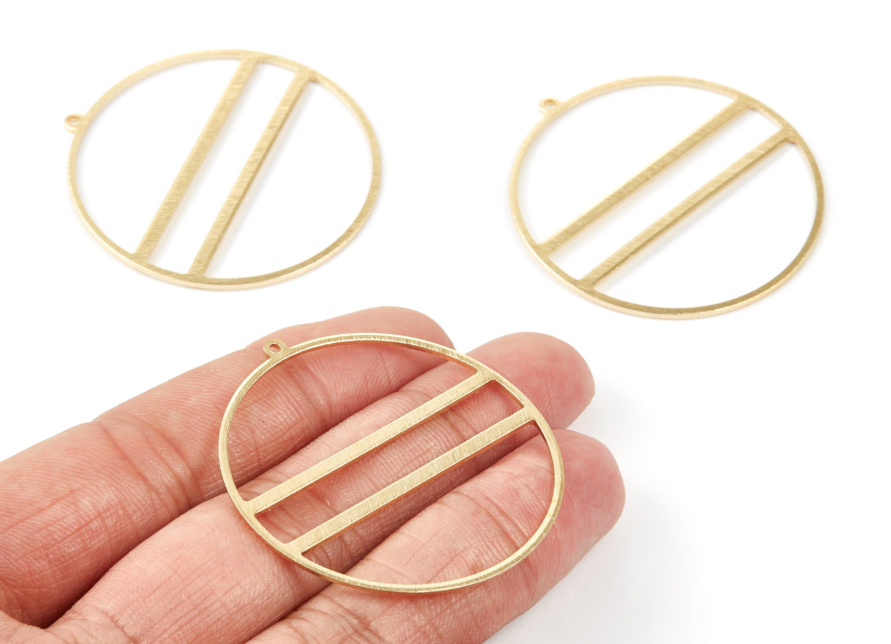 Brass Textured Earring Charms - Round Raw Brass Pendant - Earring Findings - Jewelry Supplies - 45,2x43,2x1mm - PP2107 - DOMEDBAZAAR
