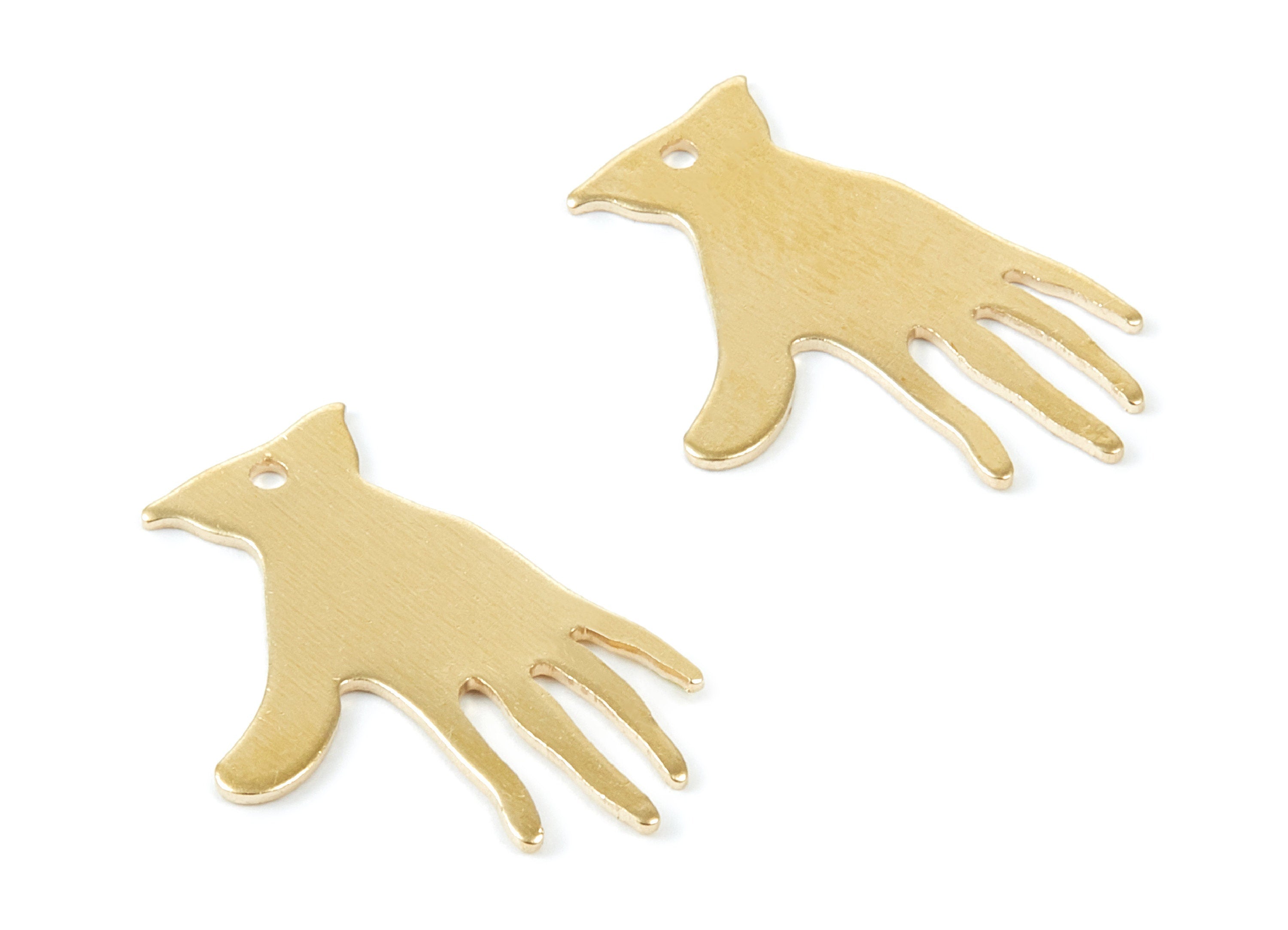 Personalized stamping blank - Brass Hand Charms - Hand Shaped Raw Brass Pendants - Earring Findings - 25,34x17,34x0,79mm - PP2005 - DOMEDBAZAAR