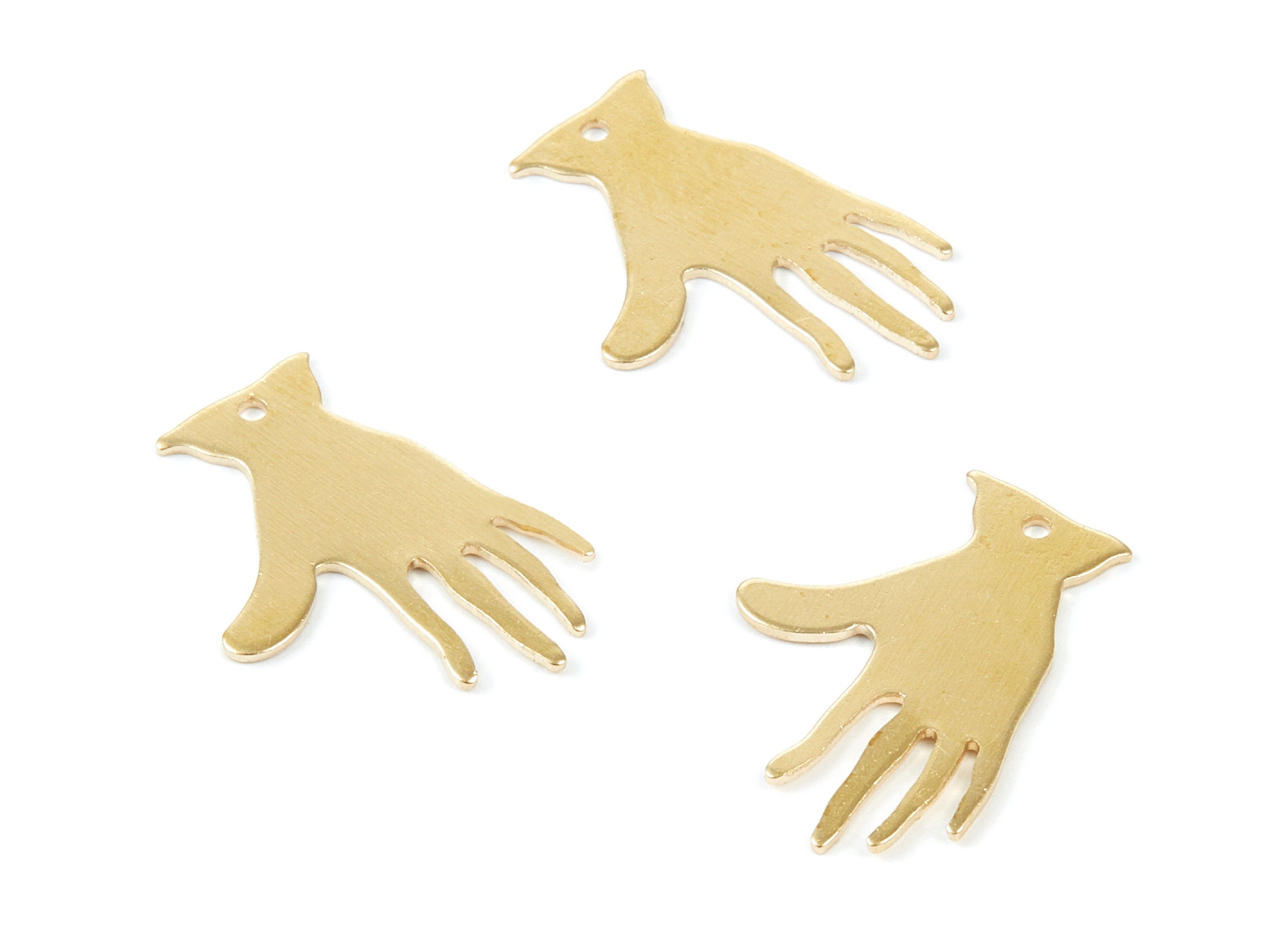 Personalized stamping blank - Brass Hand Charms - Hand Shaped Raw Brass Pendants - Earring Findings - 25,34x17,34x0,79mm - PP2005 - DOMEDBAZAAR