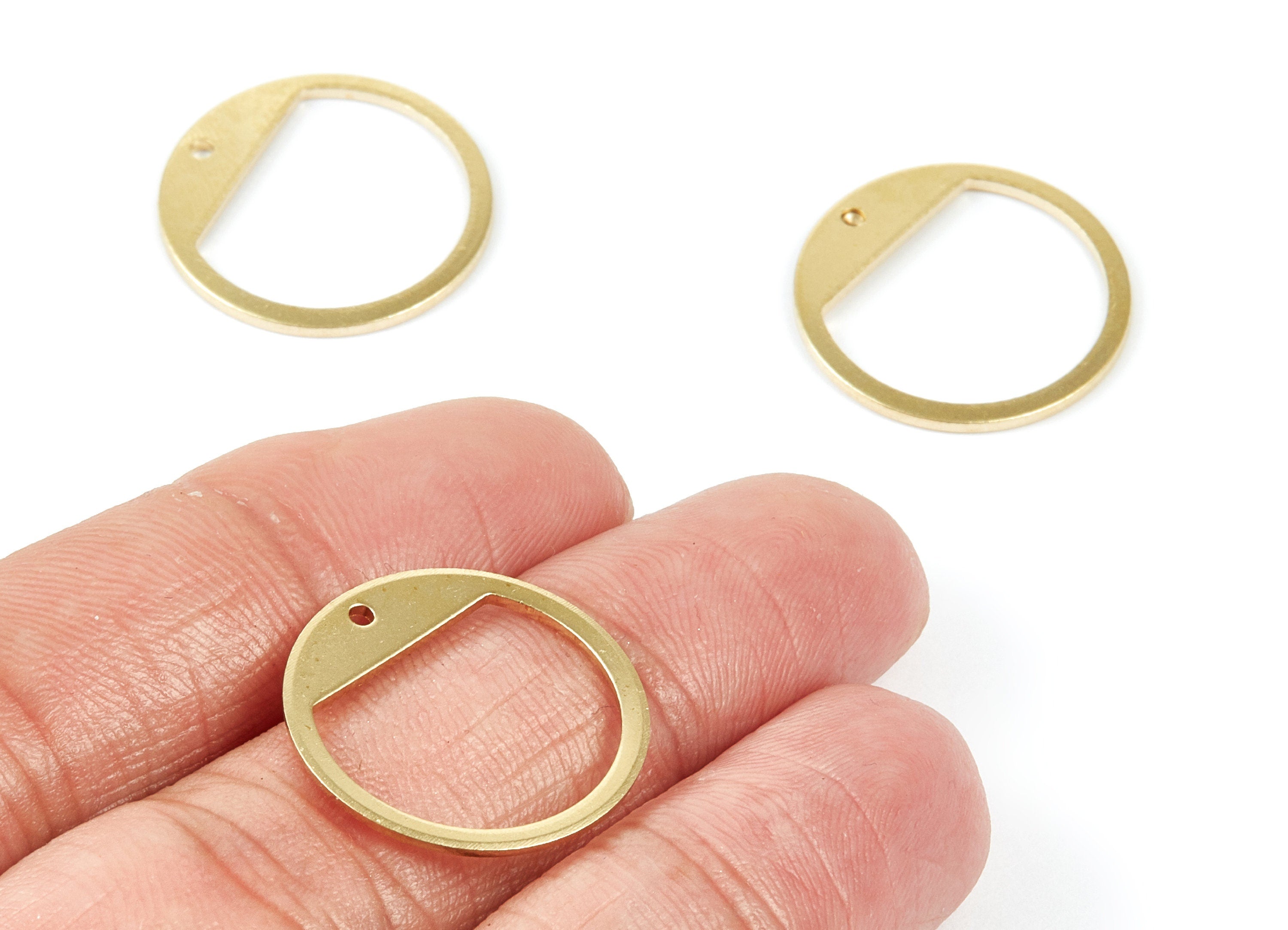 Brass Round Charms - Round Raw Brass Pendant - Brass Earring Findings - Jewelry Supplies - 21,18x21,18x1mm - PP2010 - DOMEDBAZAAR