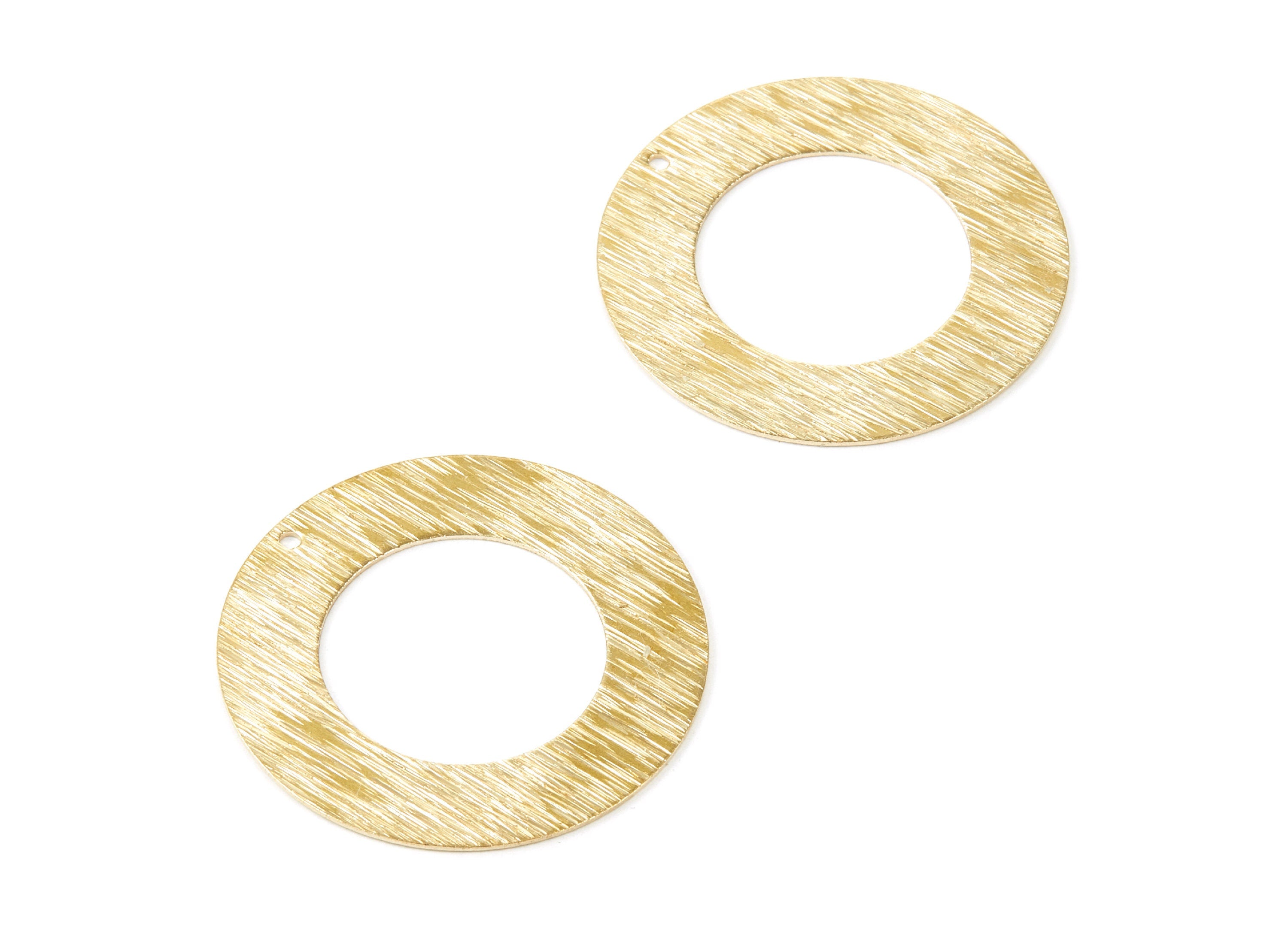 Brass Textured Round Charms - Textured Round Raw Brass Pendant - Earring Findings - Jewelry Supplies - 35x35x0.6mm - PP1930 - DOMEDBAZAAR
