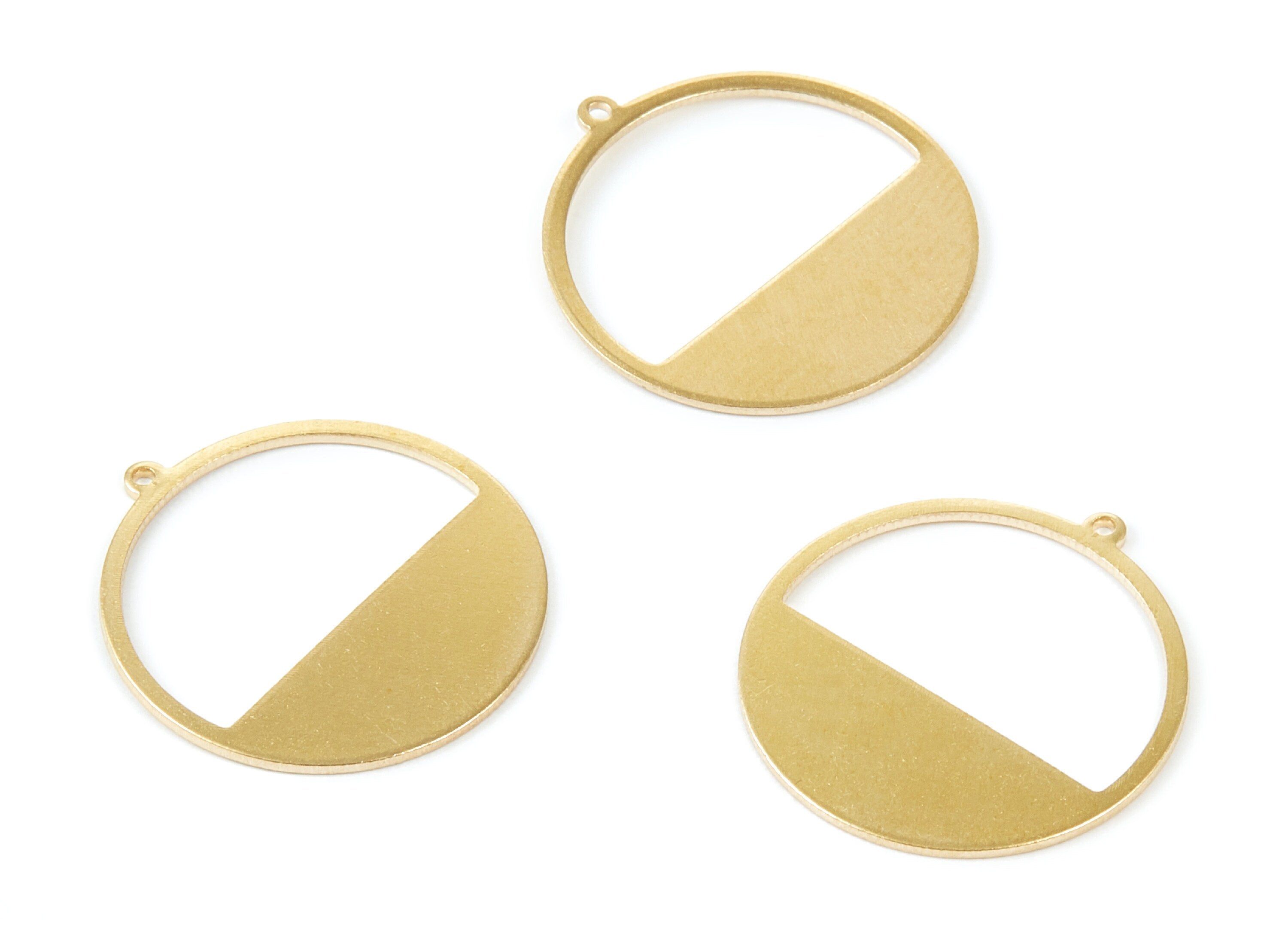 Brass Round Charms - Round Raw Brass Pendant - Earring Findings - Jewelry Supplies - 25,5x23,95x0,92mm - PP1820 - DOMEDBAZAAR