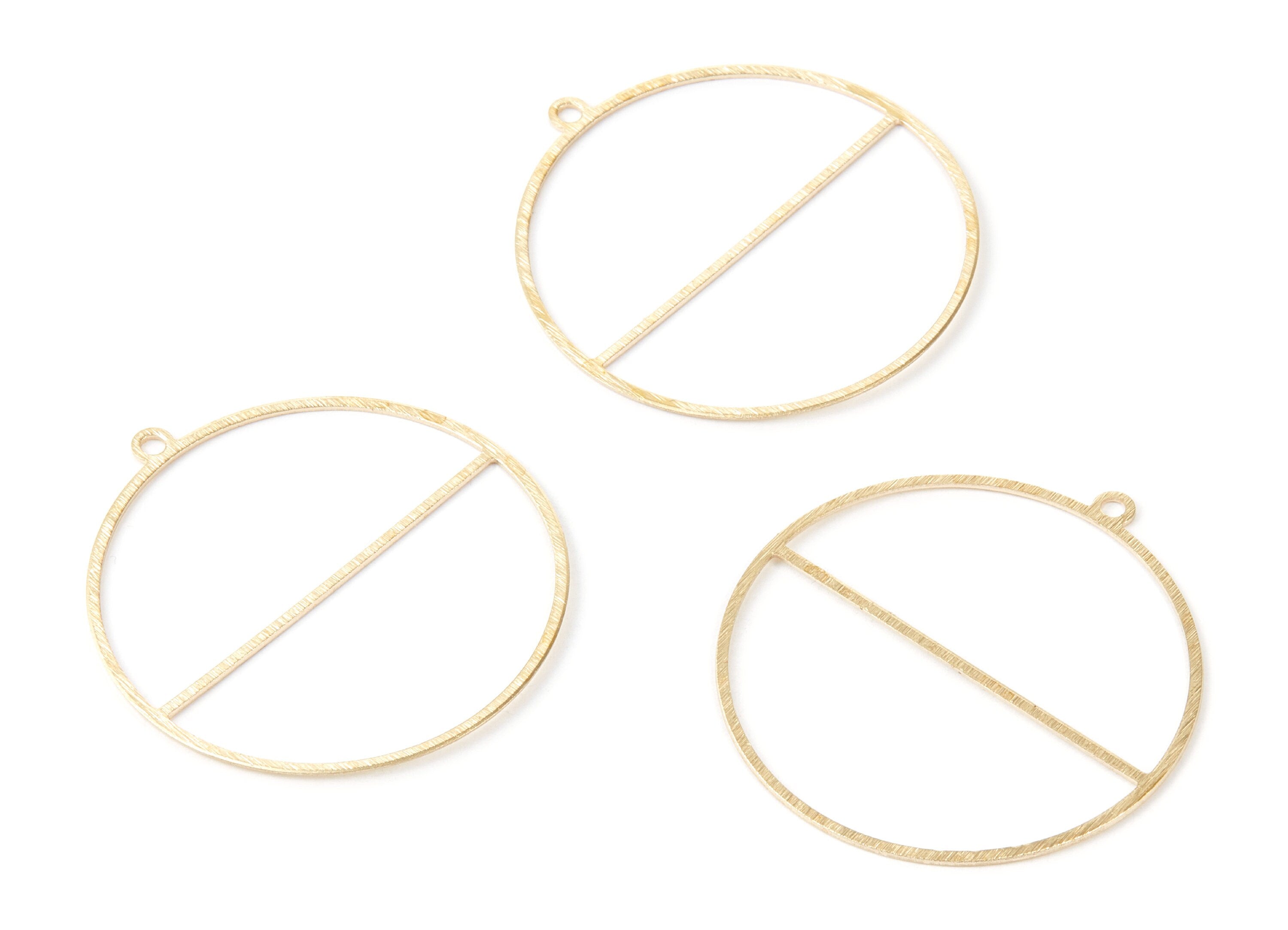 Brass Textured Round Charms - Textured Round Raw Brass Pendant - Earring Findings - Jewelry Supplies - 40.82x38.22x0.6mm - PP2114 - DOMEDBAZAAR