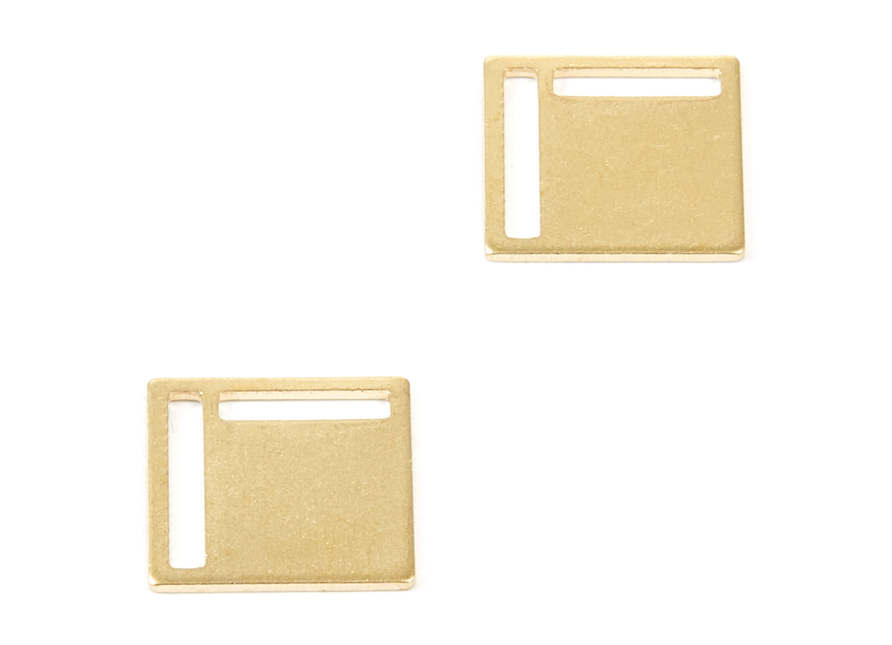 Personalized stamping blank - Brass Square Charms - Square Raw Brass Pendant - Earring Findings - Jewelry Supplies - 14x14x0.8mm - PP1974 - DOMEDBAZAAR