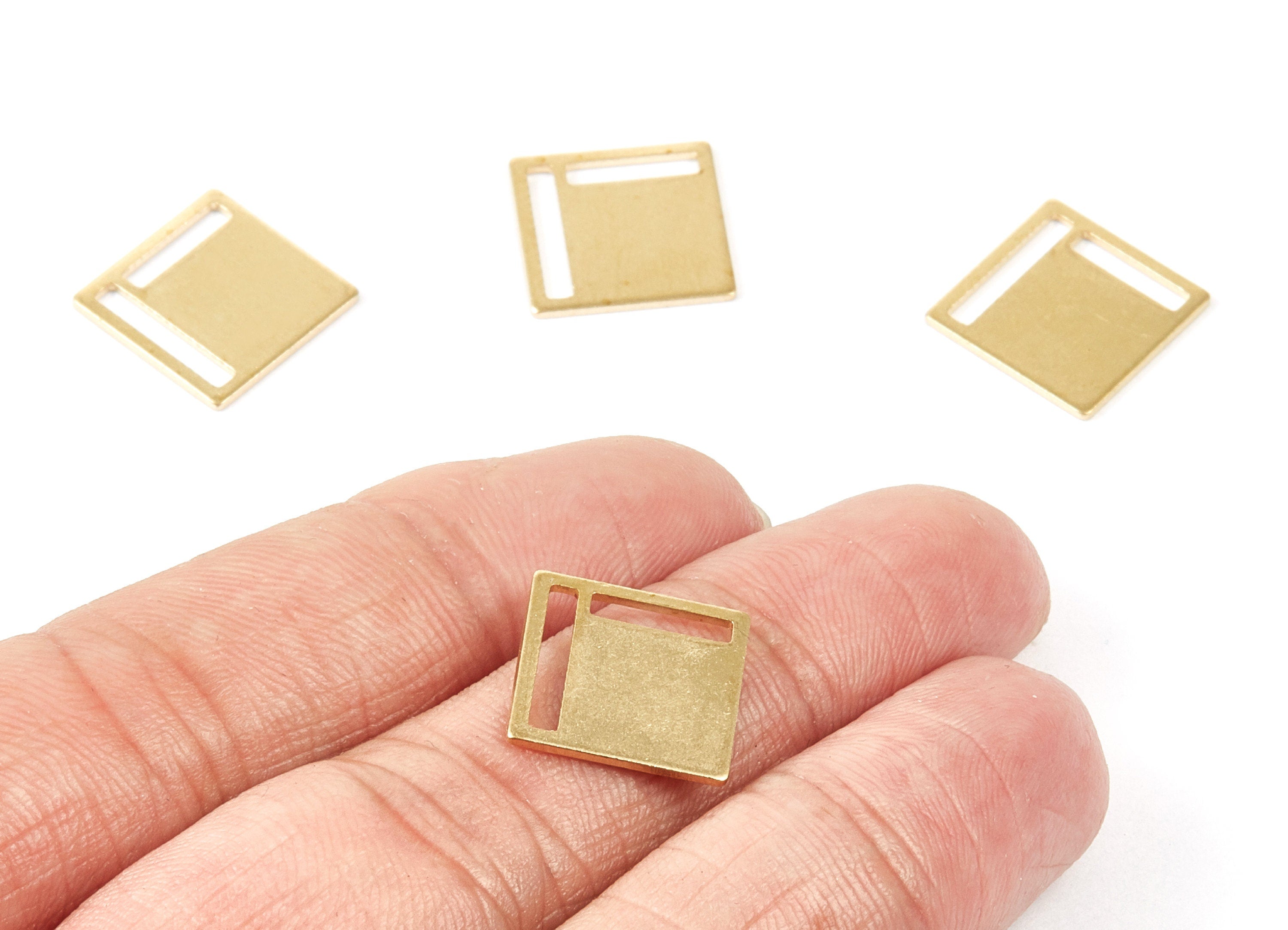 Personalized stamping blank - Brass Square Charms - Square Raw Brass Pendant - Earring Findings - Jewelry Supplies - 14x14x0.8mm - PP1974 - DOMEDBAZAAR