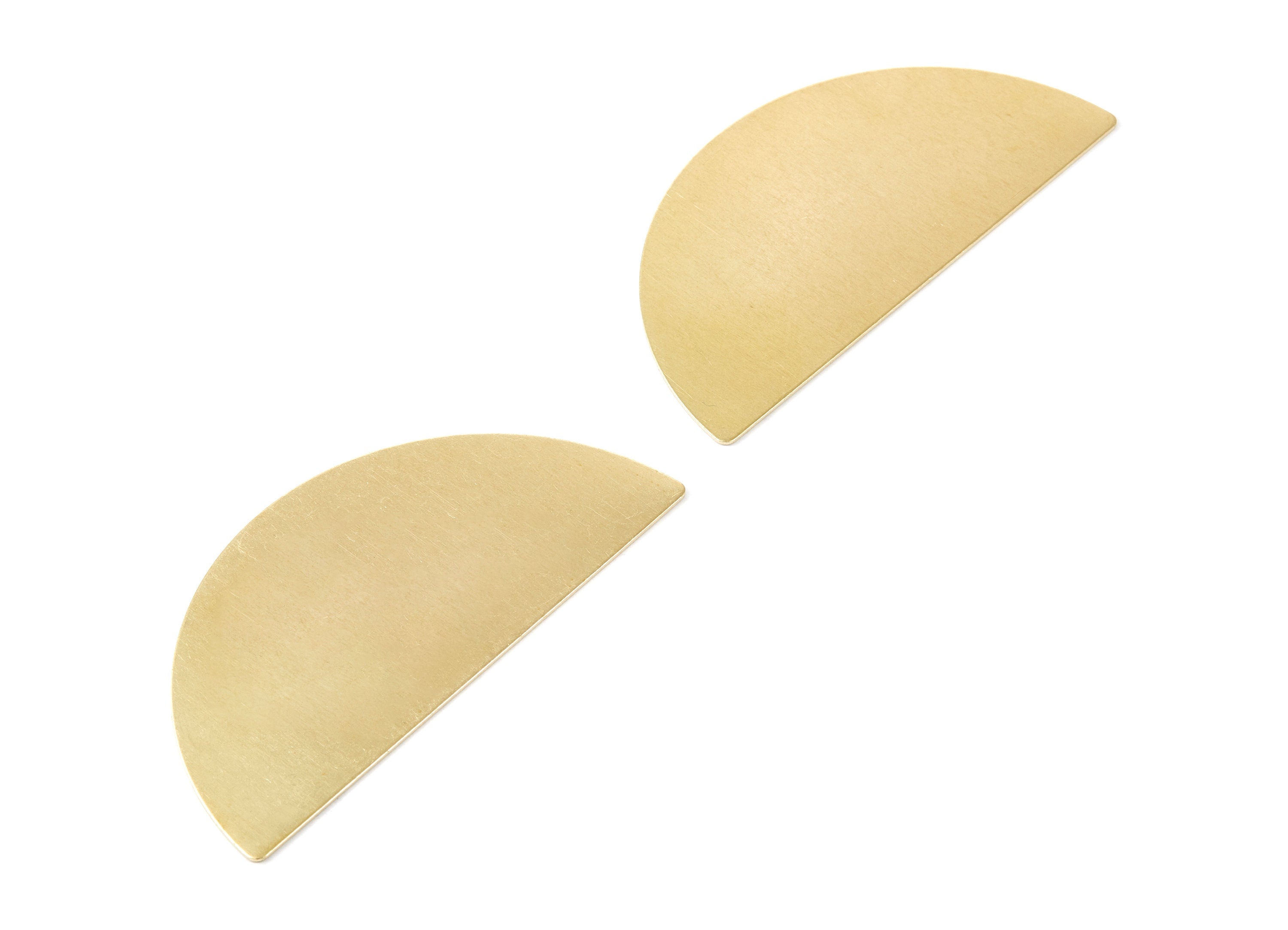 Brass Half Round Blank - Big Half Round Shaped Raw Brass Half Moon Charms - Jewelry Supplies - 70x34x0.6mm - PP2068 - DOMEDBAZAAR