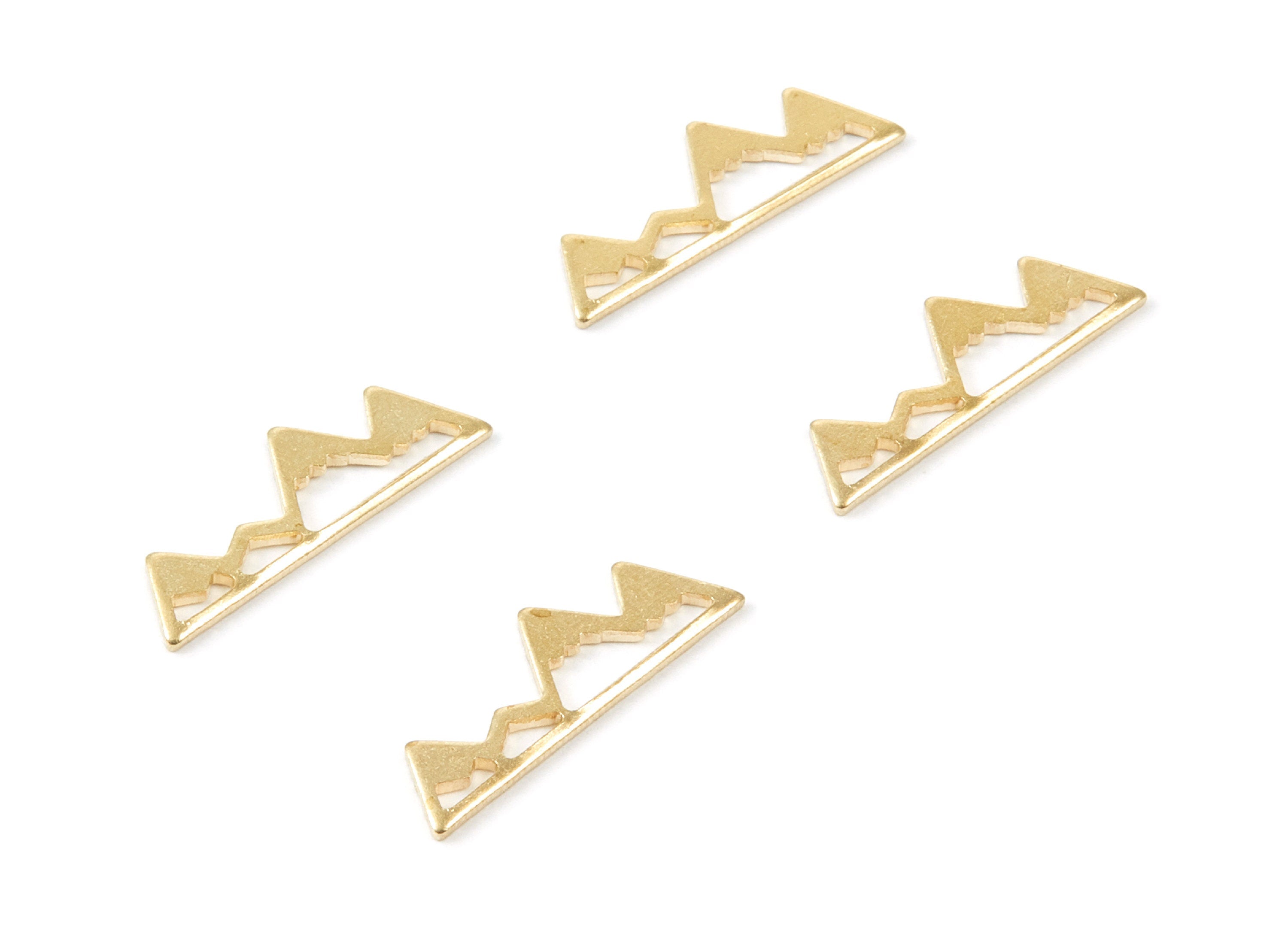 Brass Mountain Charms - Mountain Shape Raw Brass Pendant - Earring Findings - Jewelry Supplies - 21.9x7.52x0.97mm - PP1975 - DOMEDBAZAAR