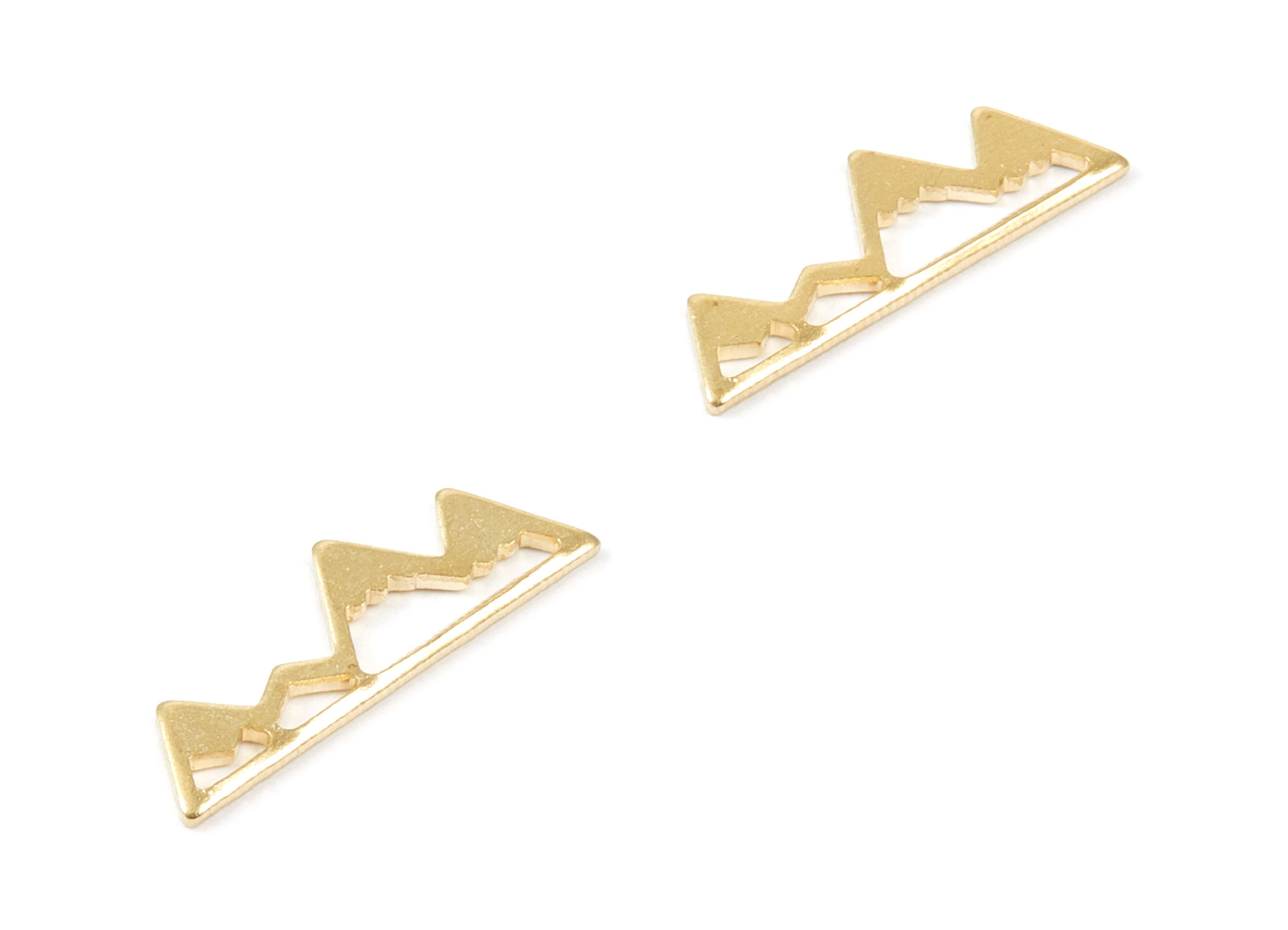 Brass Mountain Charms - Mountain Shape Raw Brass Pendant - Earring Findings - Jewelry Supplies - 21.9x7.52x0.97mm - PP1975 - DOMEDBAZAAR