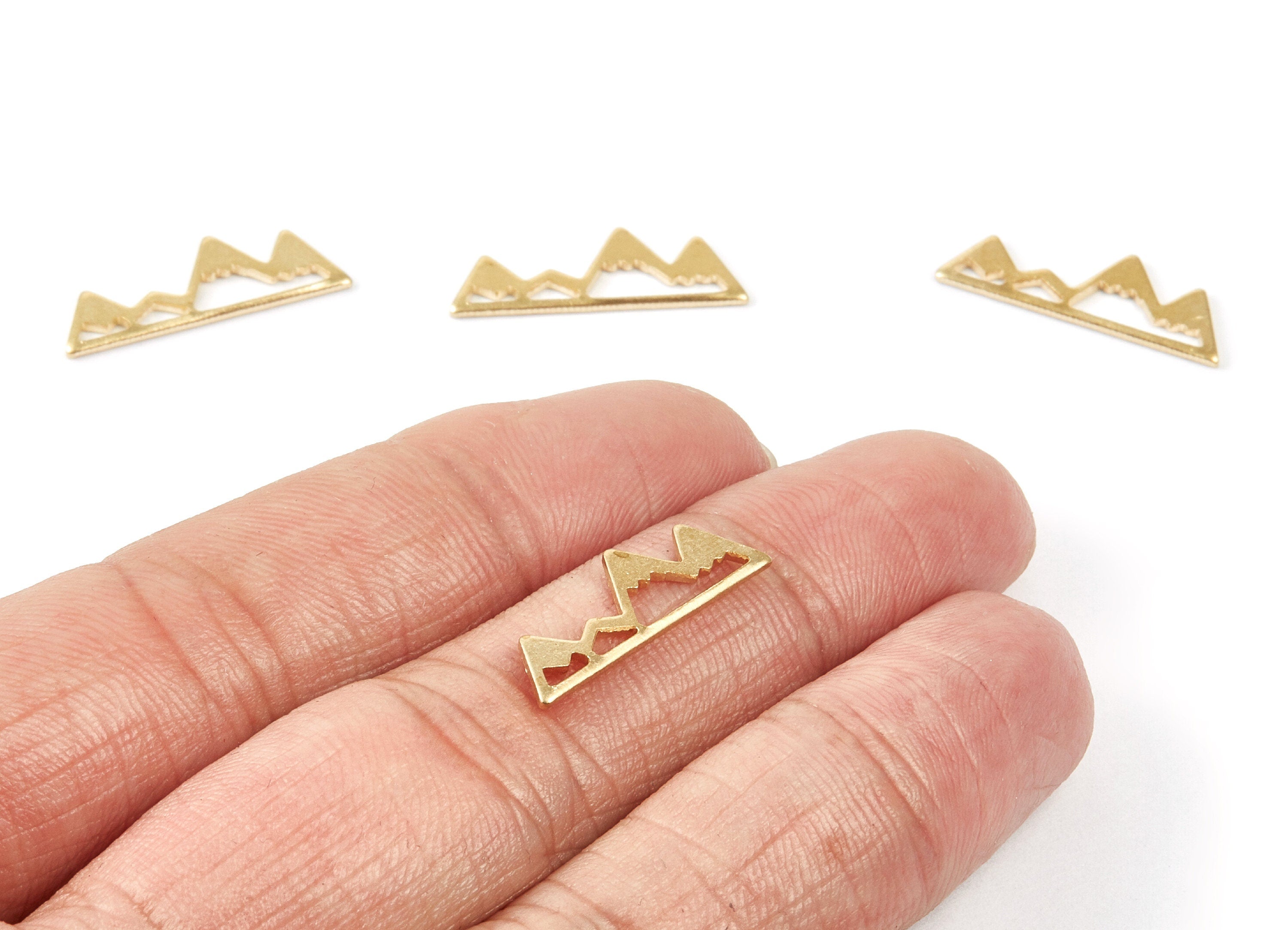 Brass Mountain Charms - Mountain Shape Raw Brass Pendant - Earring Findings - Jewelry Supplies - 21.9x7.52x0.97mm - PP1975 - DOMEDBAZAAR