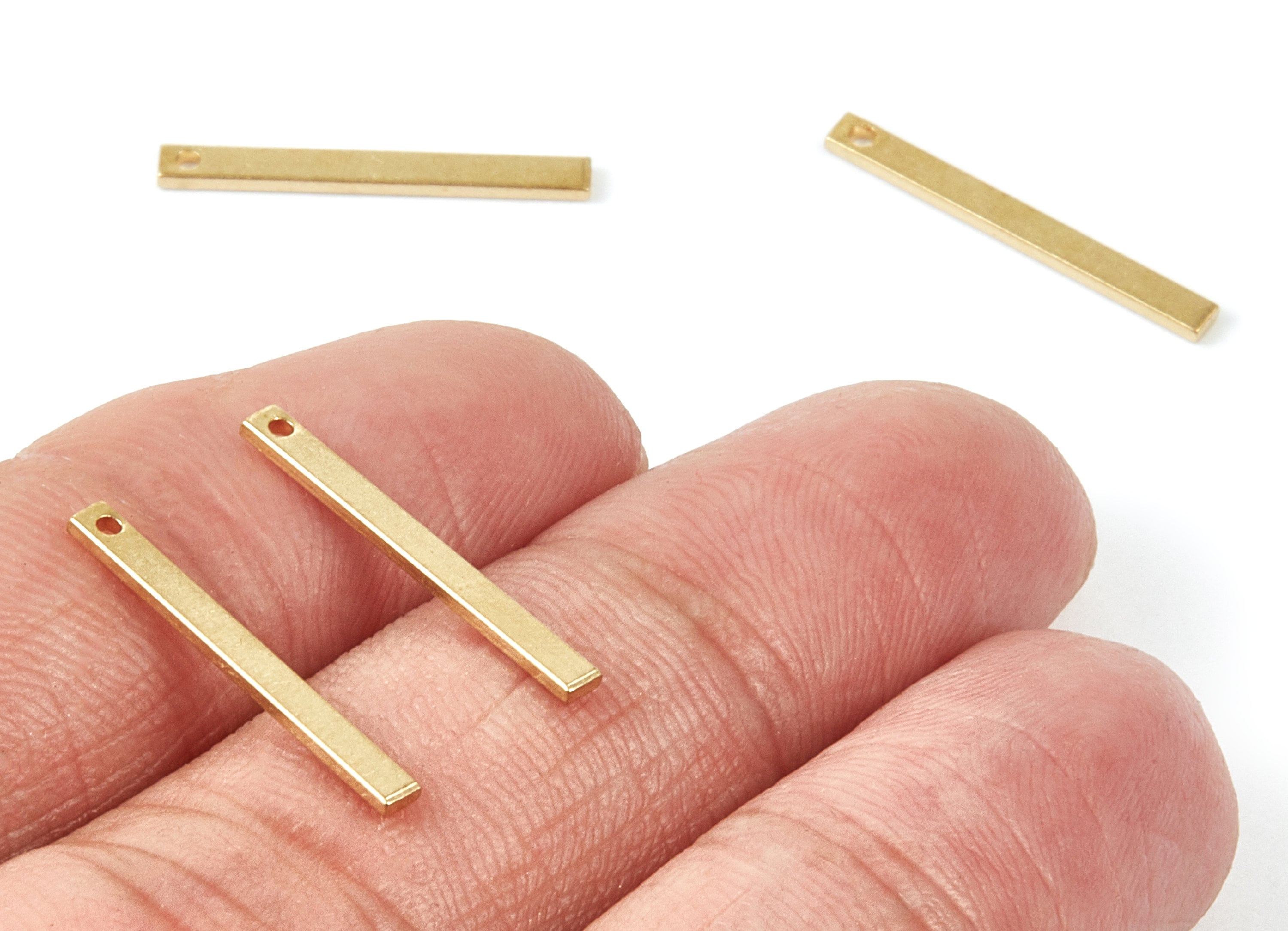 Brass Strip Charms - Raw Brass Strip Pendants - Earring Findings - Jewelry Supplies - 20x2x1mm - PP2035 - DOMEDBAZAAR