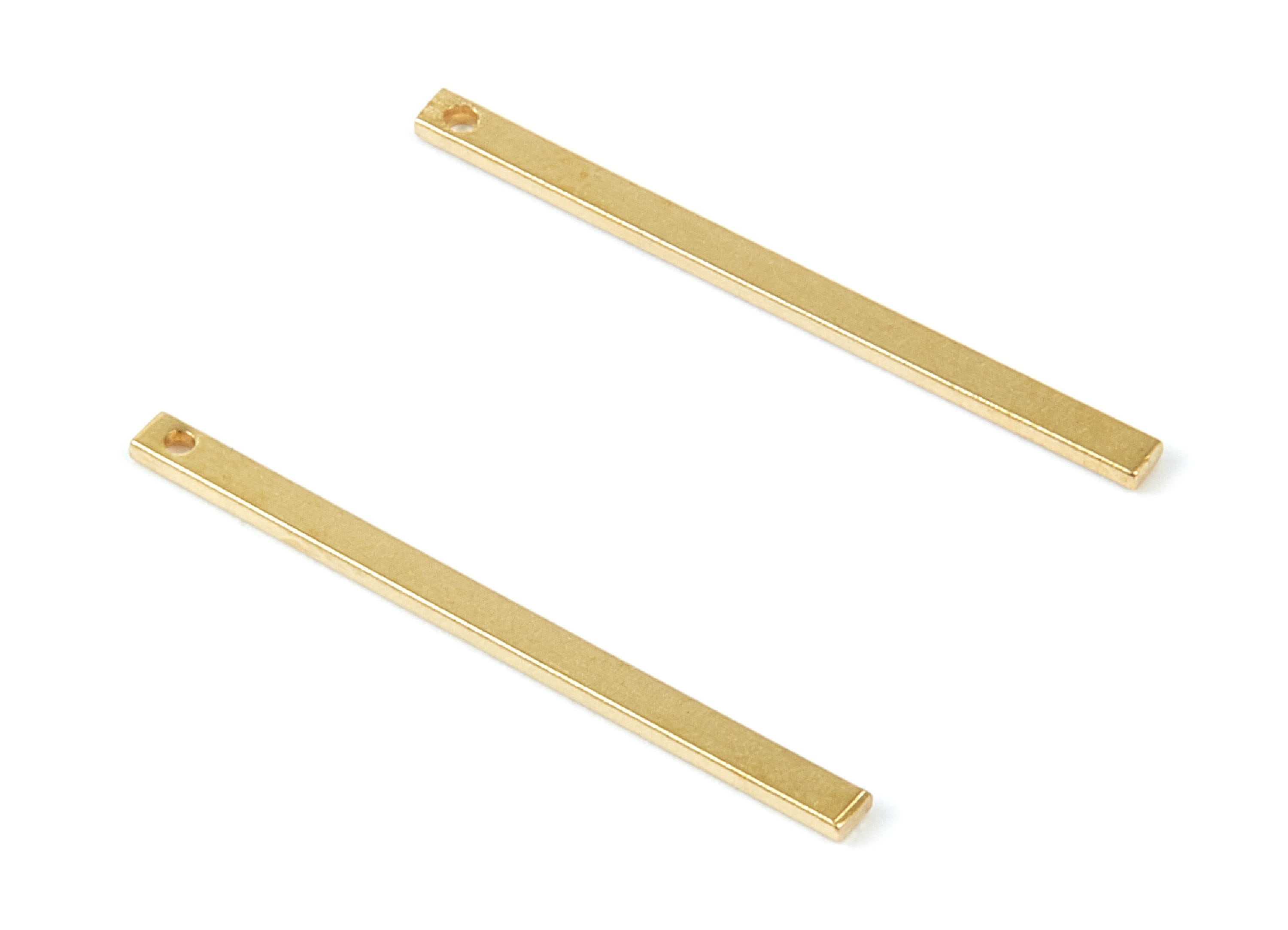 Brass Strip Charms - Raw Brass Strip Pendants - Earring Findings - Jewelry Supplies - 30x2x1mm - PP2039 - DOMEDBAZAAR