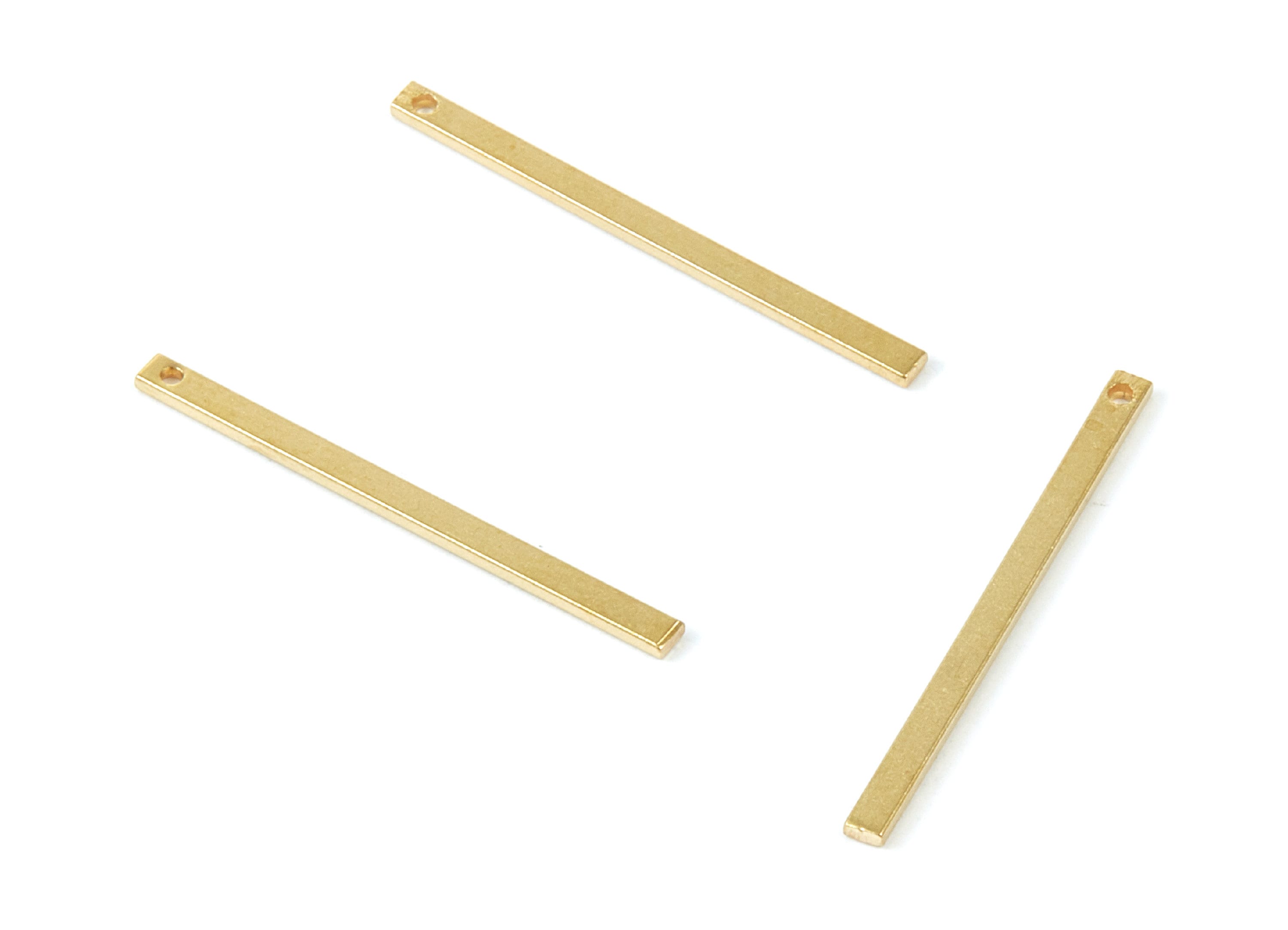 Brass Strip Charms - Raw Brass Strip Pendants - Earring Findings - Jewelry Supplies - 30x2x1mm - PP2039 - DOMEDBAZAAR