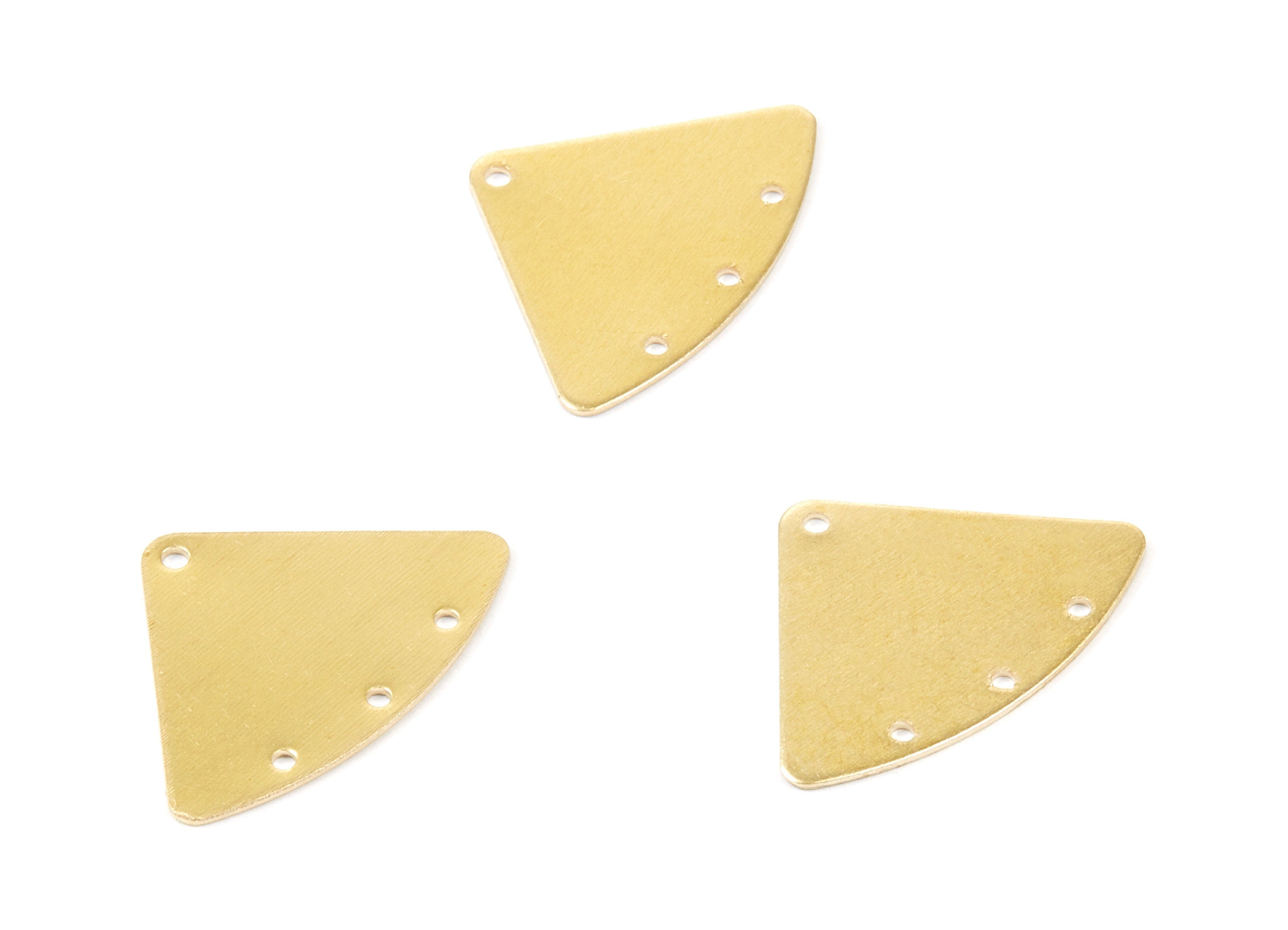 Personalized stamping blank - Brass Triangle Charms - Triangle Raw Brass Connectors With 4 Holes - Jewelry Supplies - 26x18x0.55mm - PP1762 - DOMEDBAZAAR