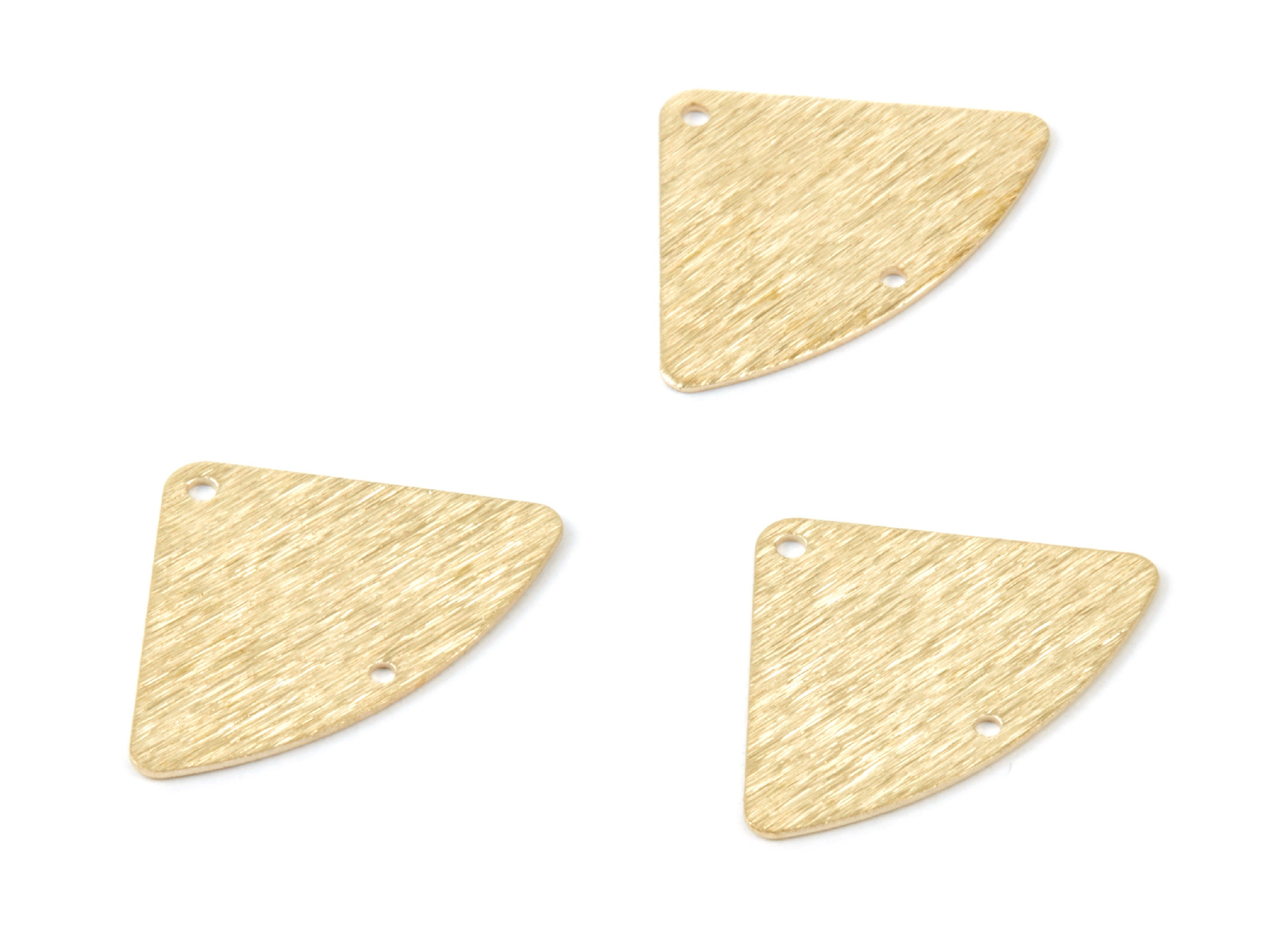 Brass Textured Triangle Charms - Textured Triangle Raw Brass Connectors With 2 Holes - Jewelry Supplies - 26x18.5x0.55mm - PP1765 - DOMEDBAZAAR