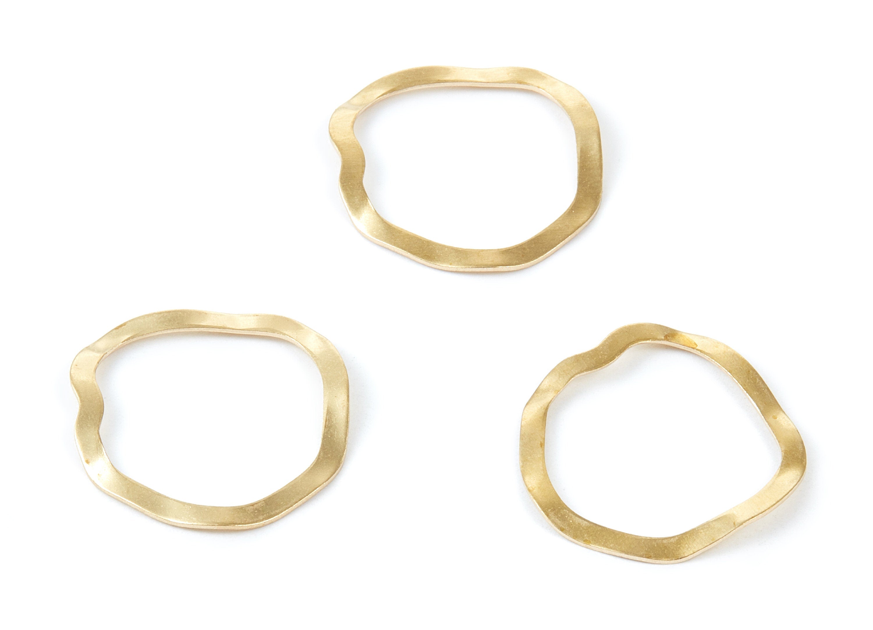 Brass Grooved Charms - Grooved Circle Raw Brass Pendant - Earring Findings - Jewelry Supplies - 24,34x25,34x0,78mm - PP1960 - DOMEDBAZAAR