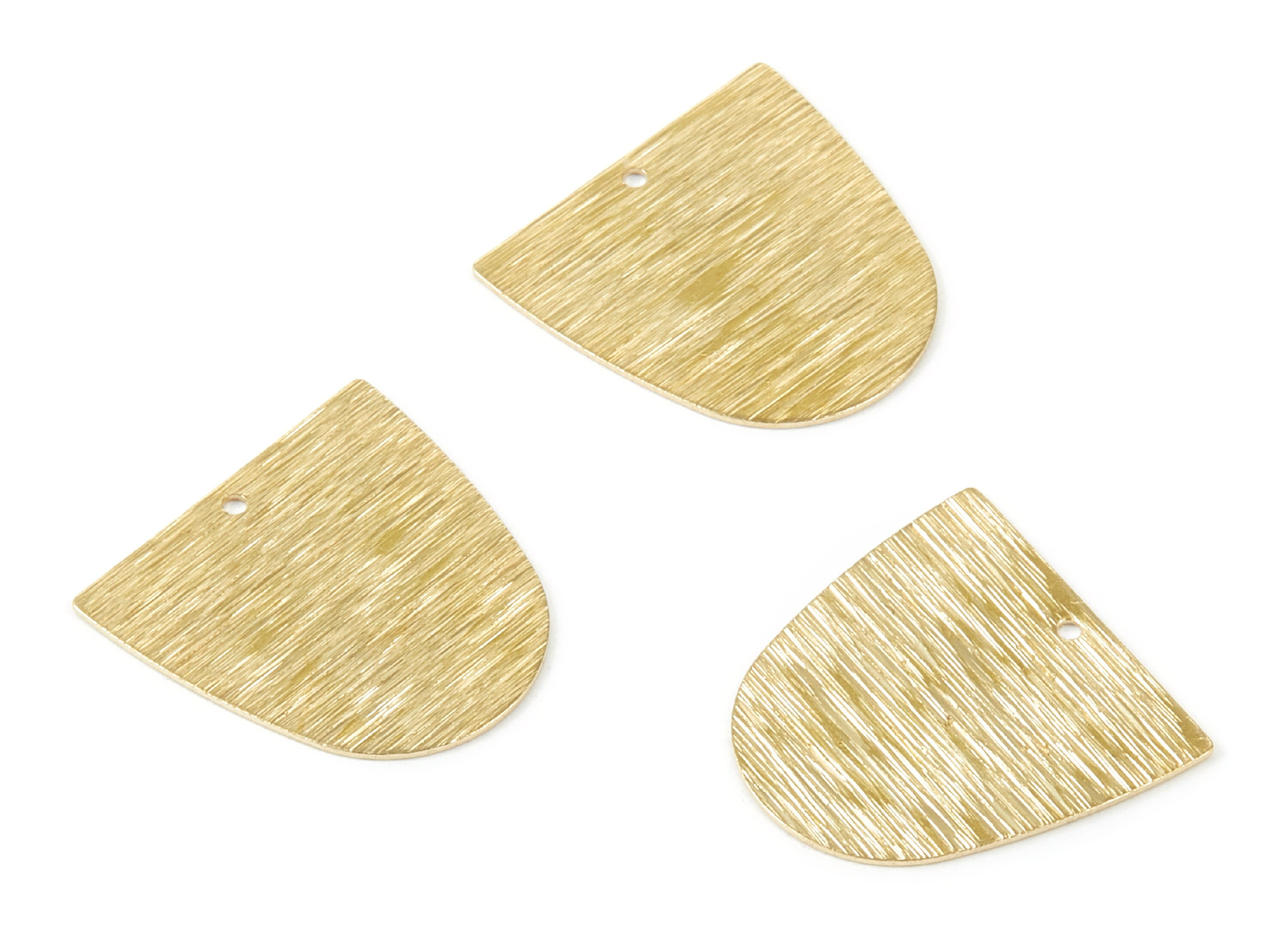 Brass Textured D Charms - Textured D Shaped Raw Brass Pendant - Brass Earring Findings - Jewelry Supplies - 20x20x0.5mm - PP1783 - DOMEDBAZAAR