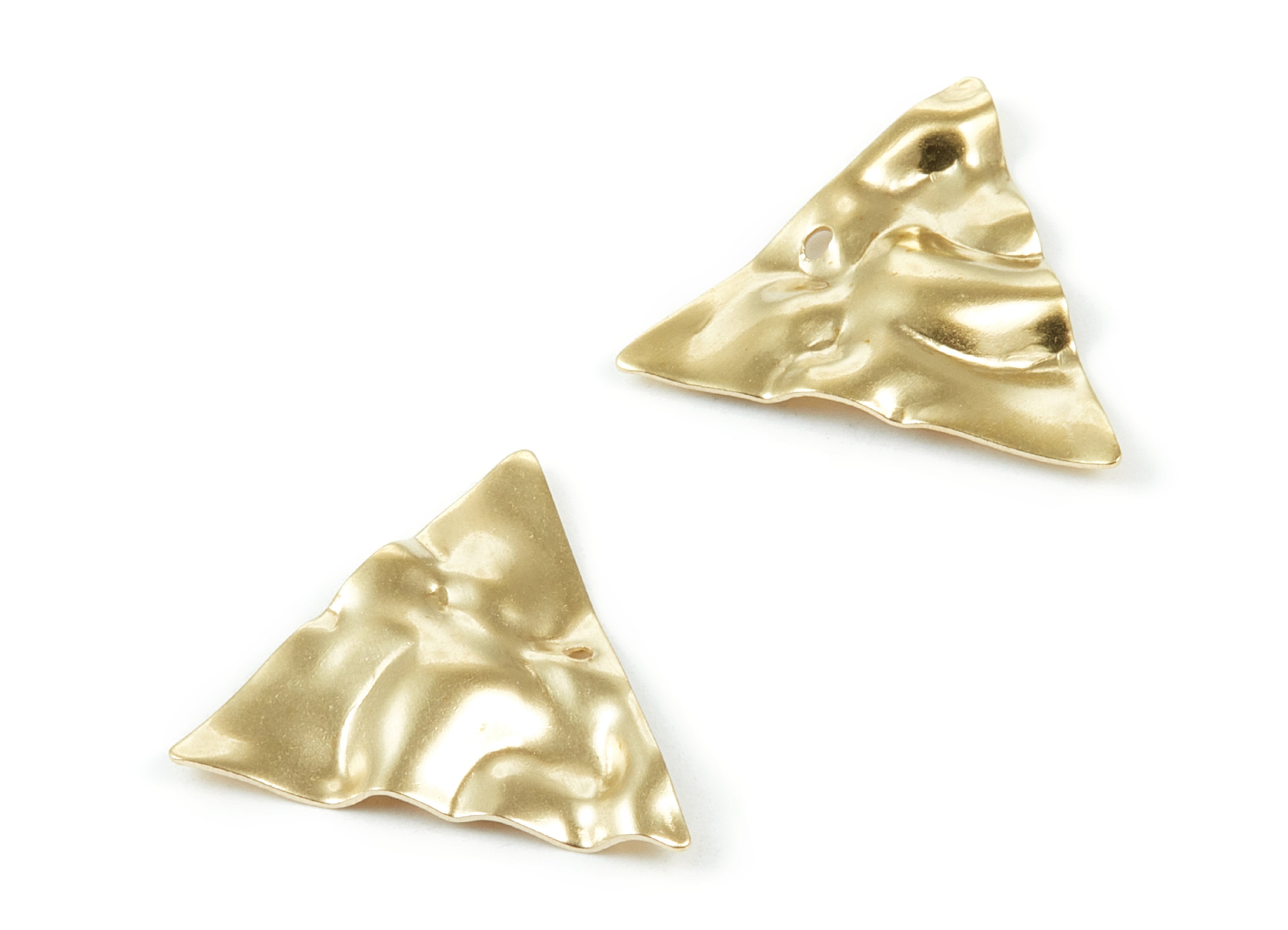 Brass Triangle Charms - Wavy Triangle Raw Brass Pendants - Earring Findings - Jewelry Supplies - 25.4x22.3x0.67mm - PP1993 - DOMEDBAZAAR