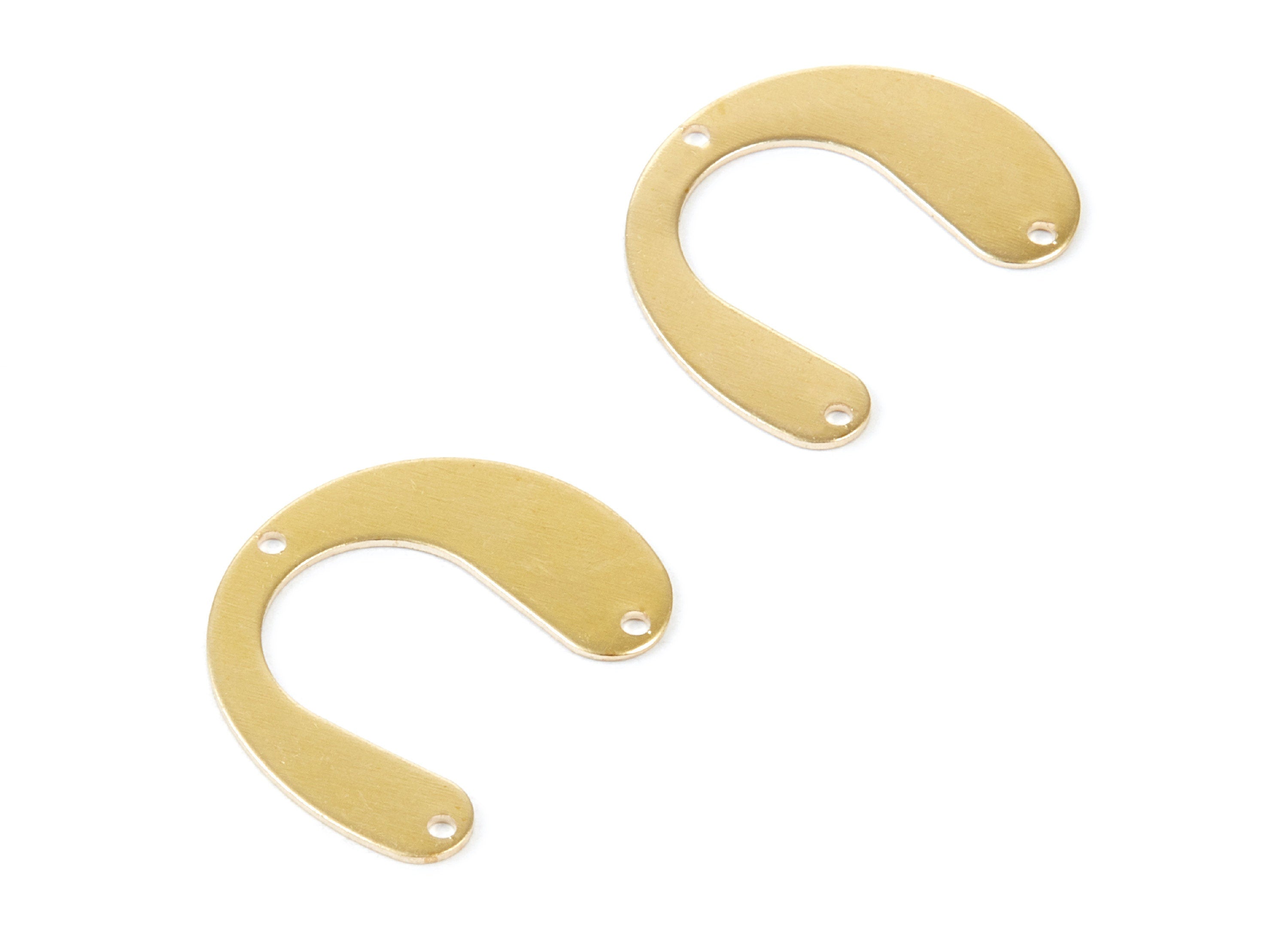 Brass U Charms - U Shaped Raw Brass Connectors With 3 Holes - Jewelry Supplies - 24x20x0,68mm - PP1734 - DOMEDBAZAAR