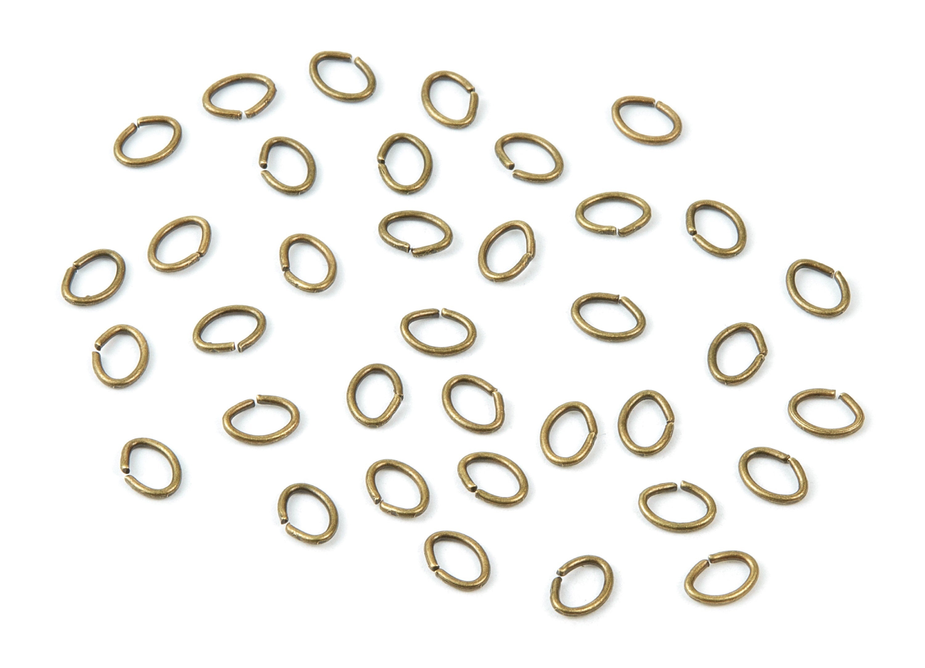 Brass Open Jump Rings - 6x5x0.8mm - Antique Bronze Tone Plated - Brass Open Jump Rings - Jewelry Supplies - PP1645AB - DOMEDBAZAAR