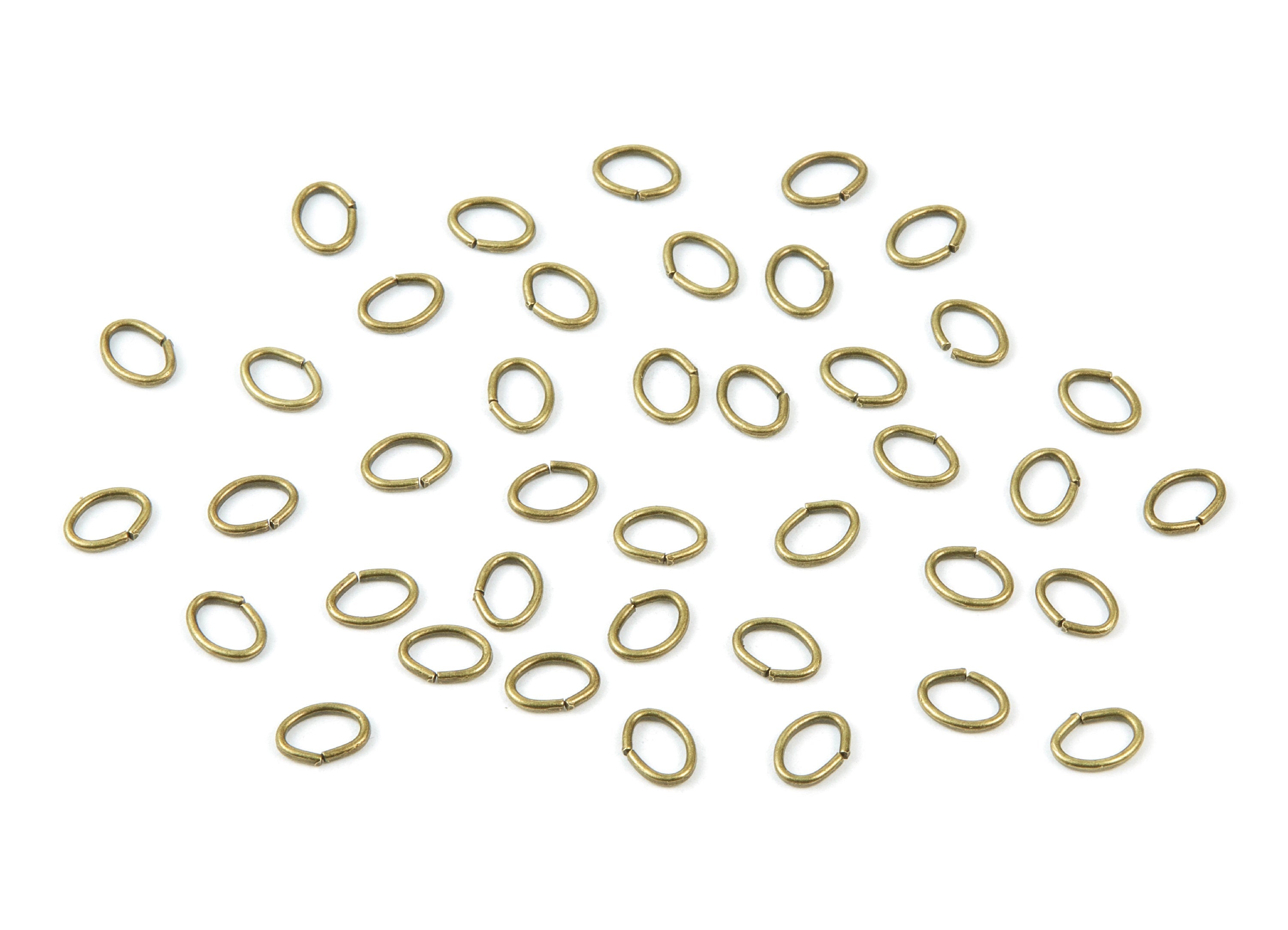 Brass Open Jump Rings - 7x5x0.9mm - Antique Bronze Tone Plated - Brass Open Jump Rings - Jewelry Supplies - PP1563AB - DOMEDBAZAAR
